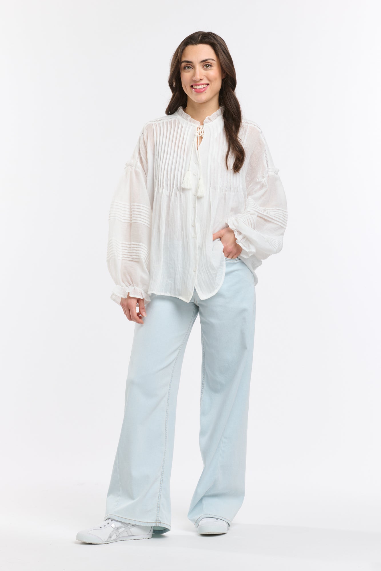 ITALIAN STAR Angelica Shirt WHITE -ONE SIZE