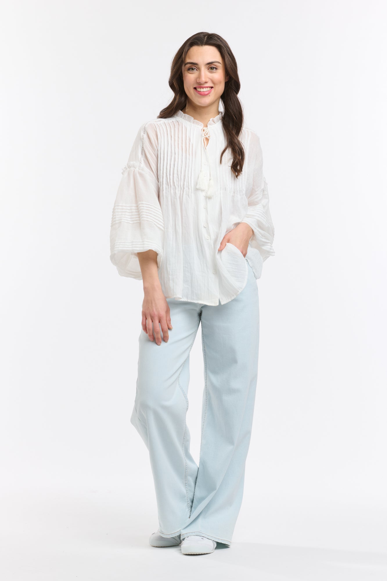 ITALIAN STAR Angelica Shirt WHITE -ONE SIZE