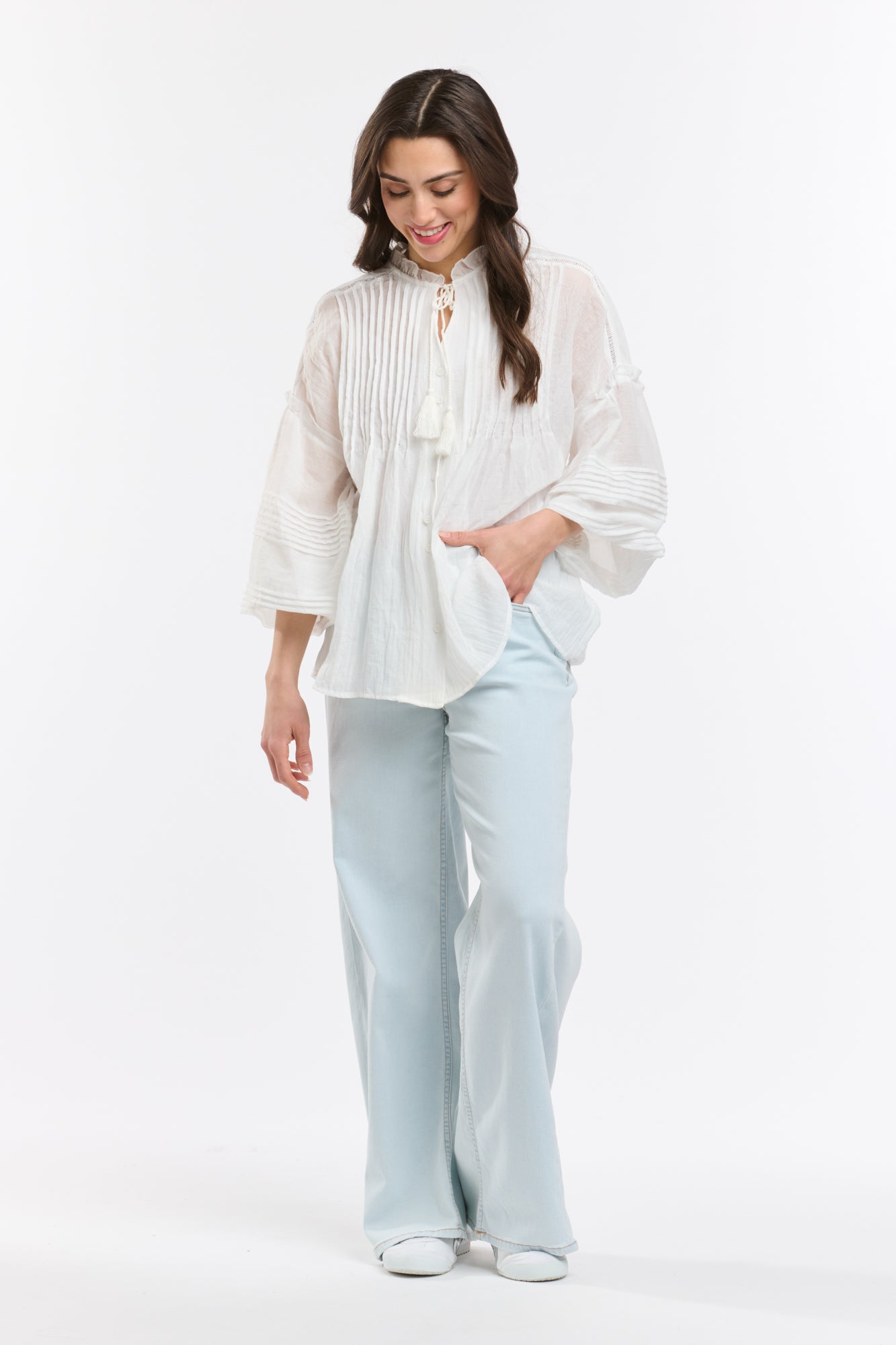ITALIAN STAR Angelica Shirt WHITE -ONE SIZE