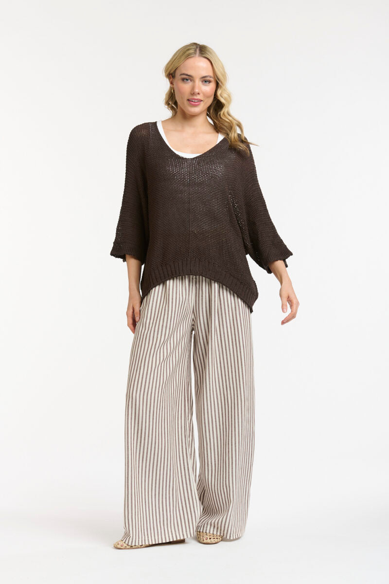 URBAN LUXURY Knit Top CHOC