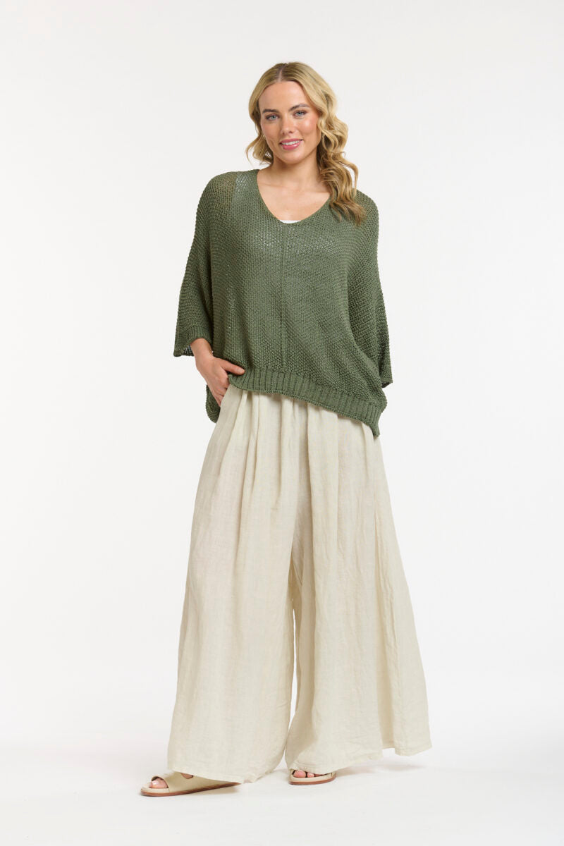 URBAN LUXURY Knit Top MILITARY