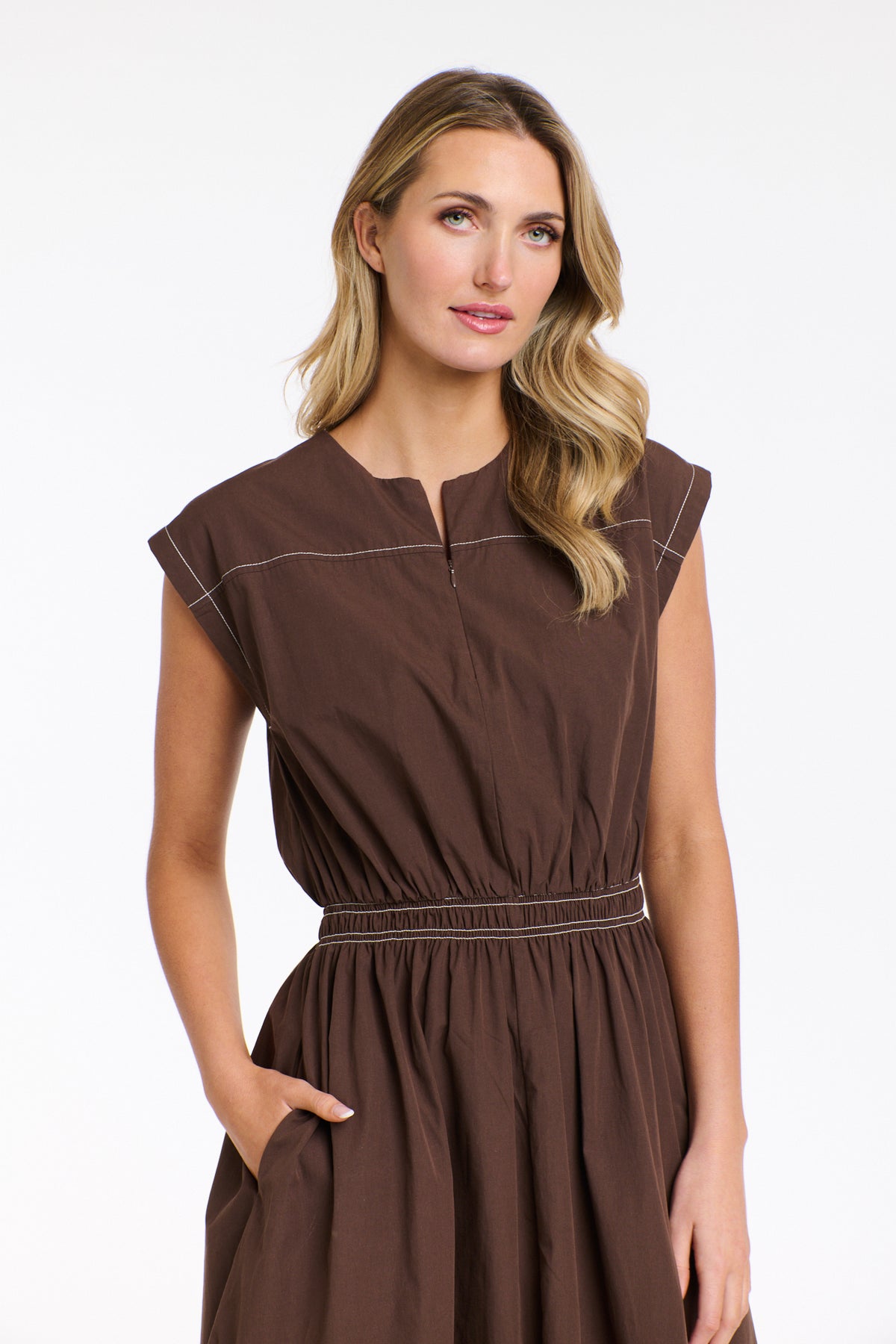 365 DAYS Cooper Stitch Dress CHOCOLATE