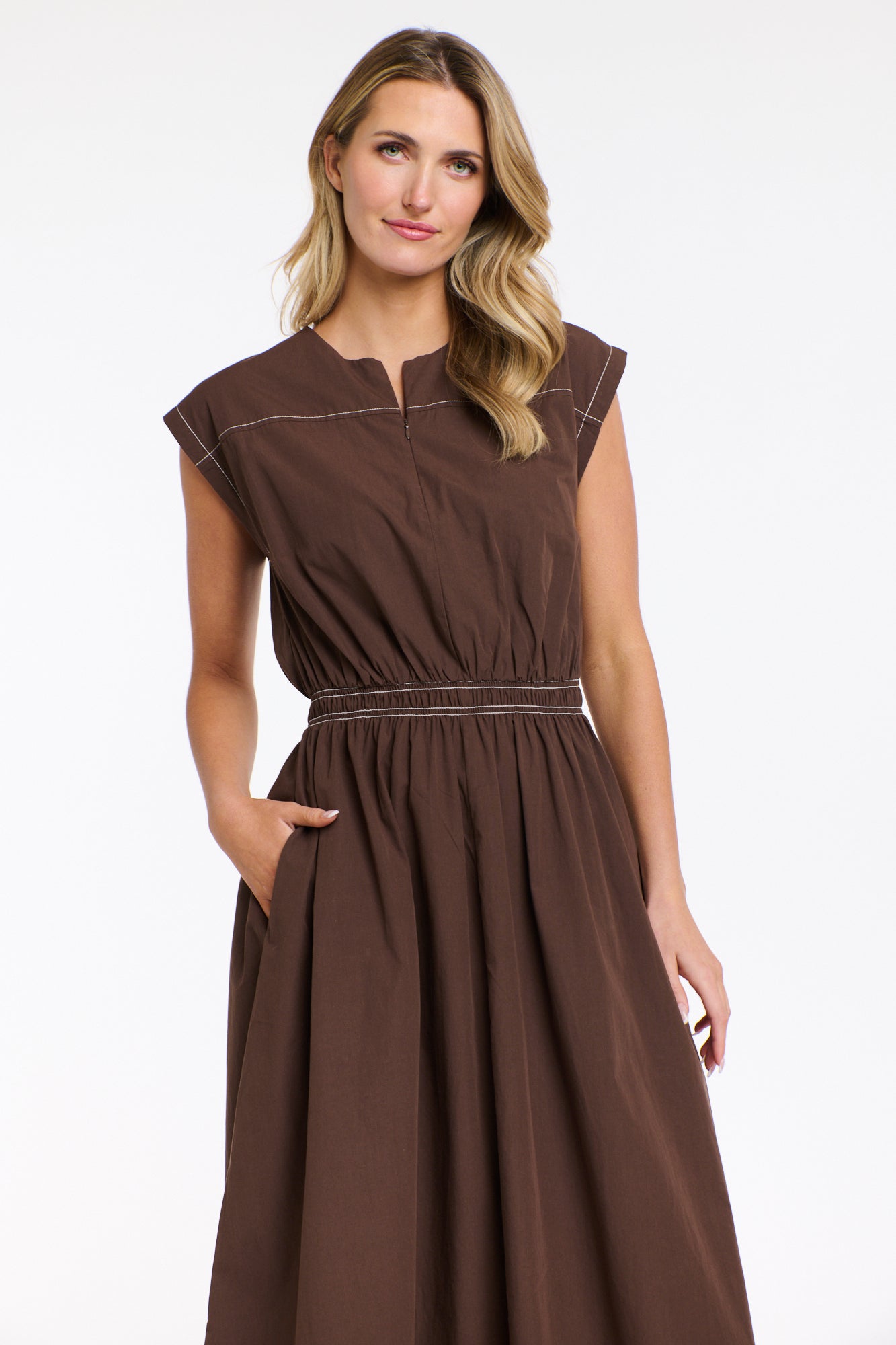365 DAYS Cooper Stitch Dress CHOCOLATE