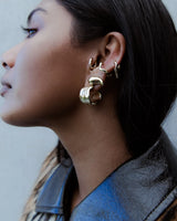 F+H Oyster Shell Hoops 20mm Large GOLD