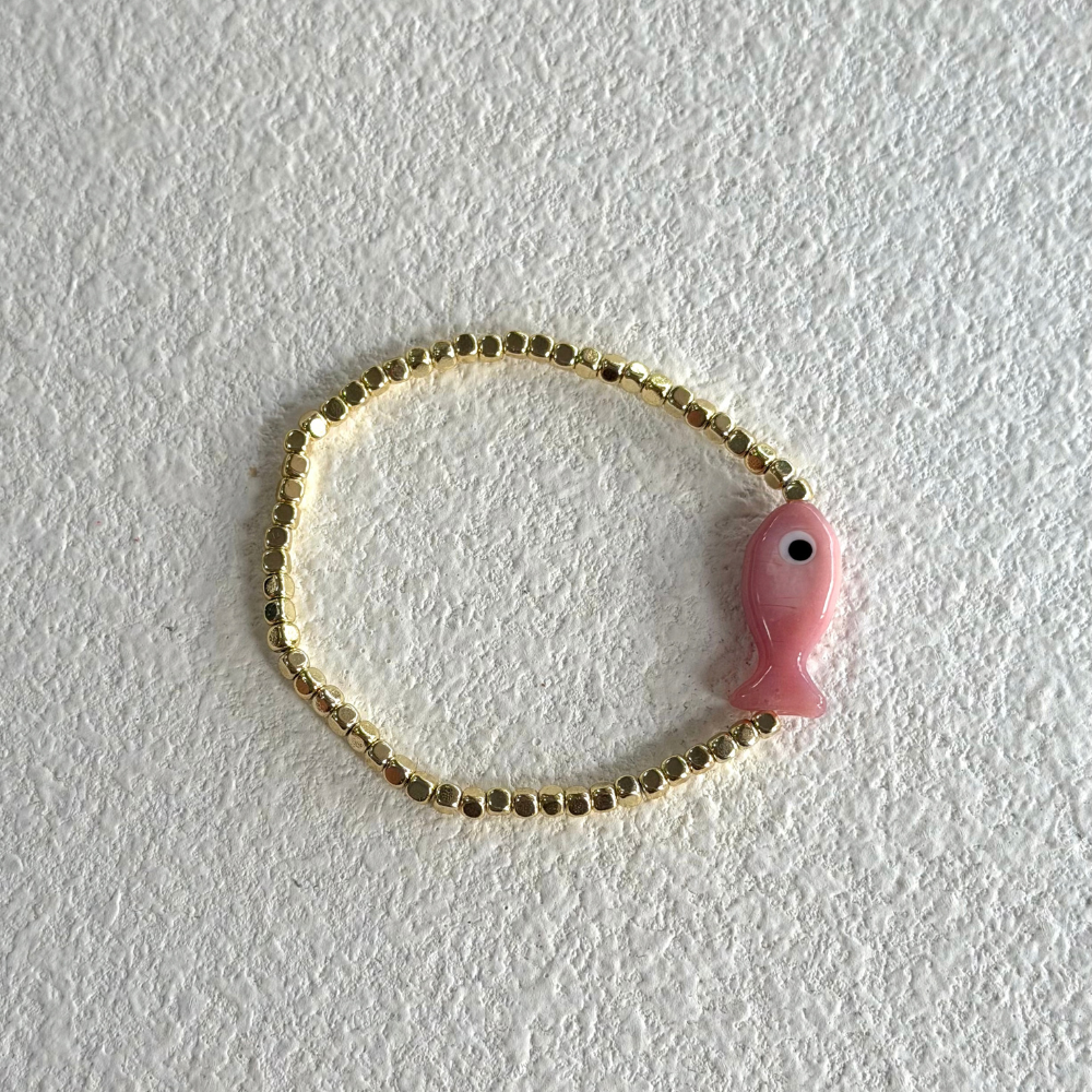 HEI TAI Pesci Gold Bracelet PINK FISH
