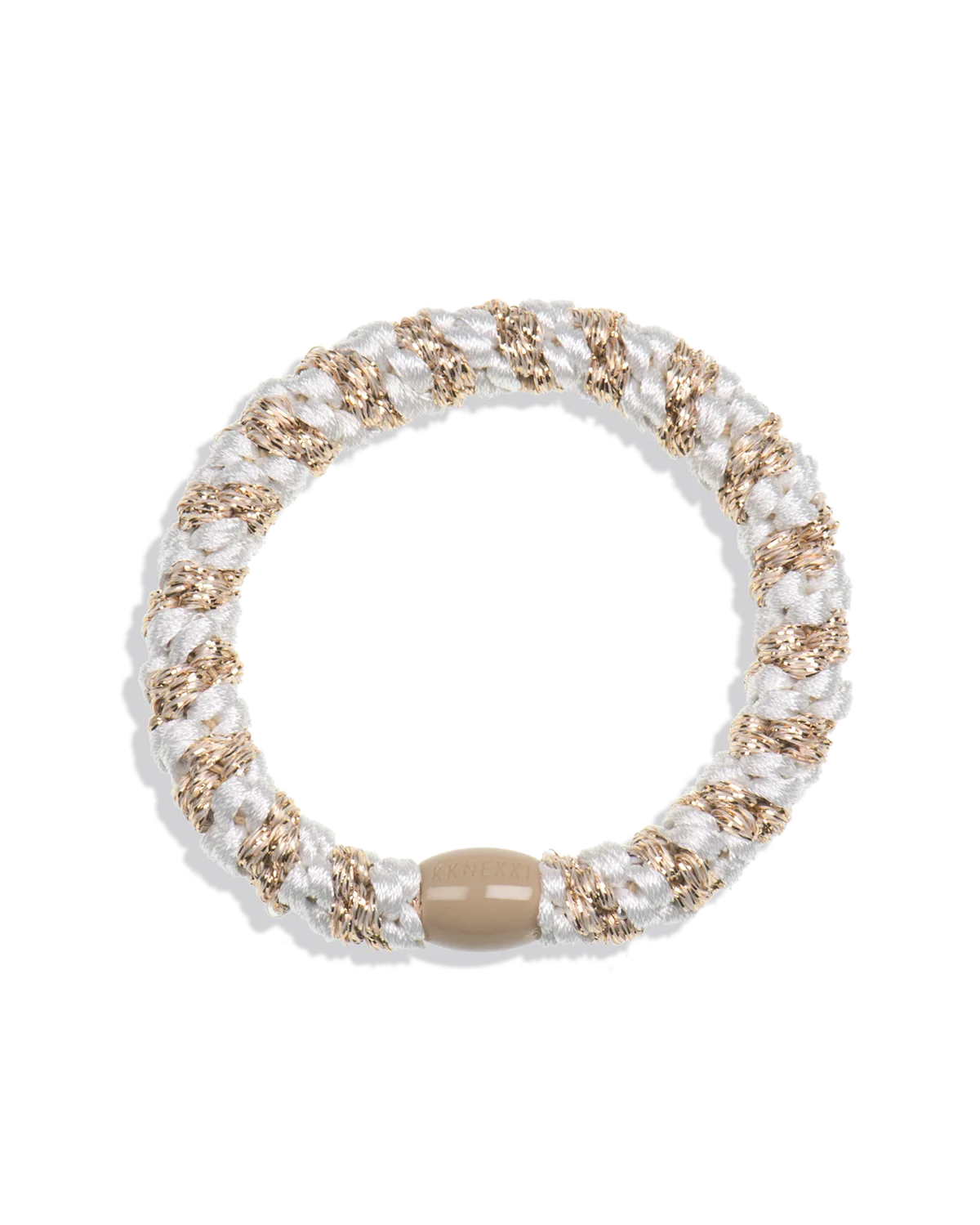 KKNEKKI Original Hair Tie WHITE BEIGE GLITTER