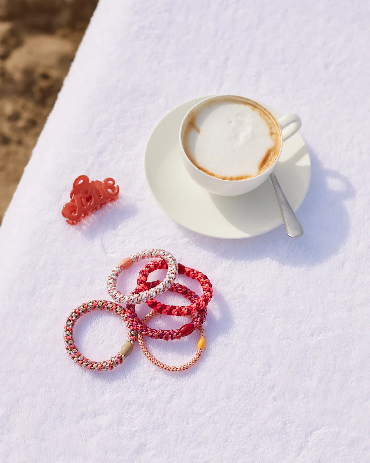 KKNEKKI Original Hair Tie RED NEON PINK STRIPE