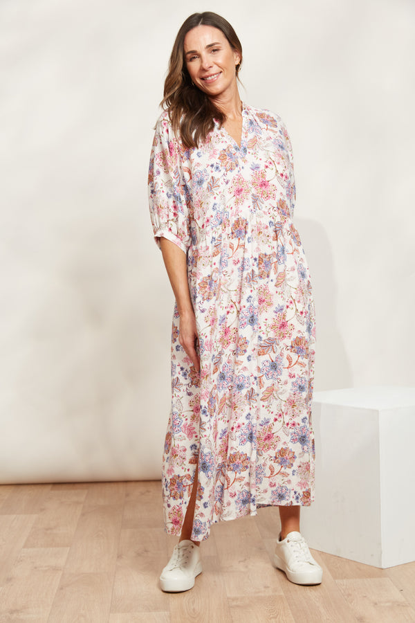 EB & IVE Seraphic Tie Dress PAISLEY