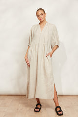 EB & IVE Seraphic Tie Dress DUNE