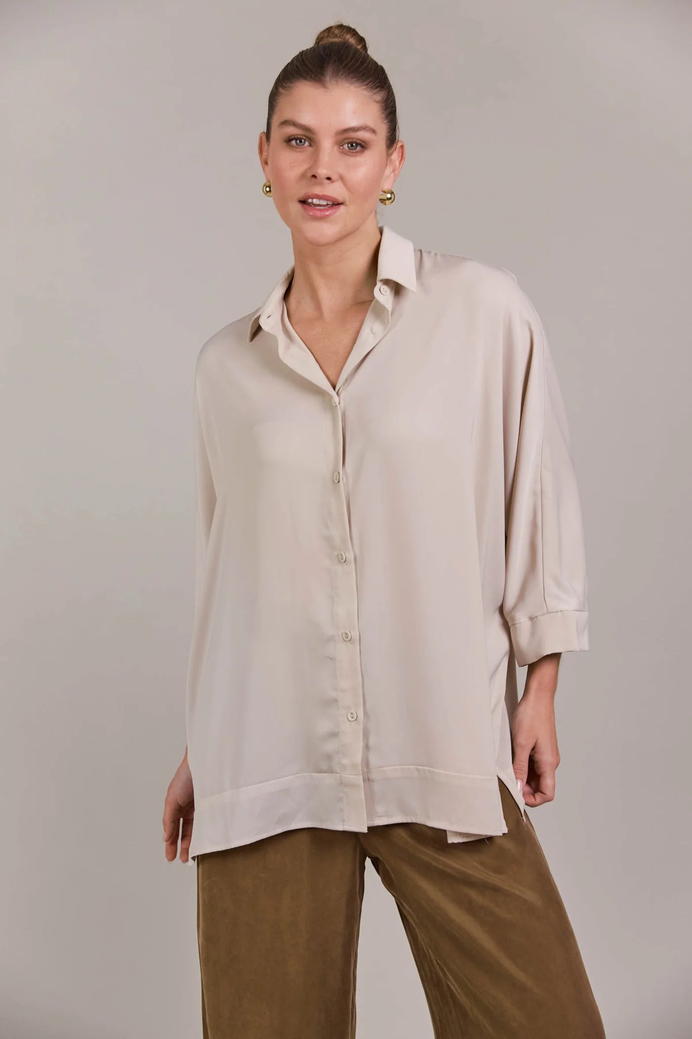 EB&IVE Elsie Relaxed Shirt ECRU