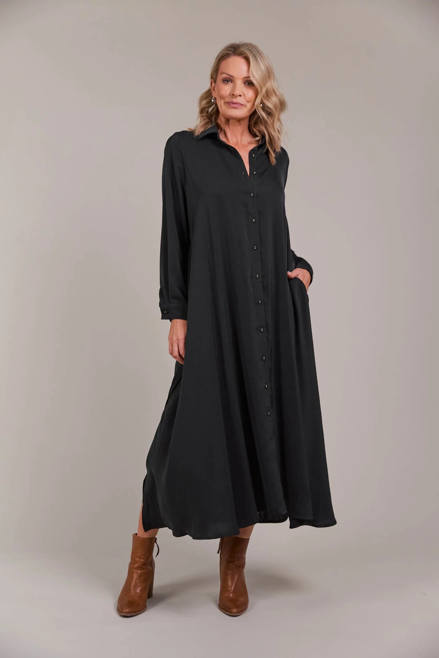 EB&IVE Elsie Shirt Dress BLACK