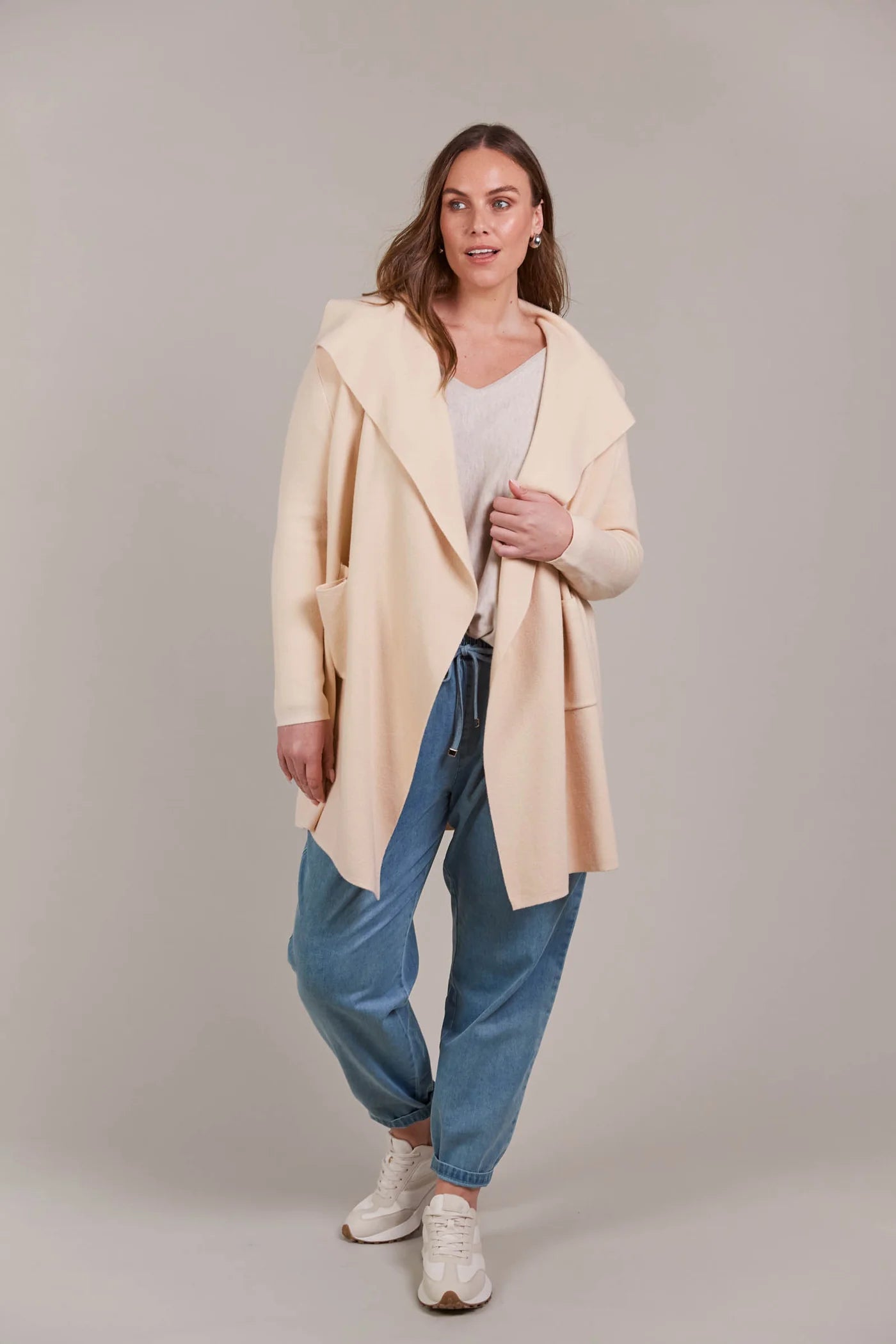 EB&IVE Palmer Relaxed Cardigan ECRU