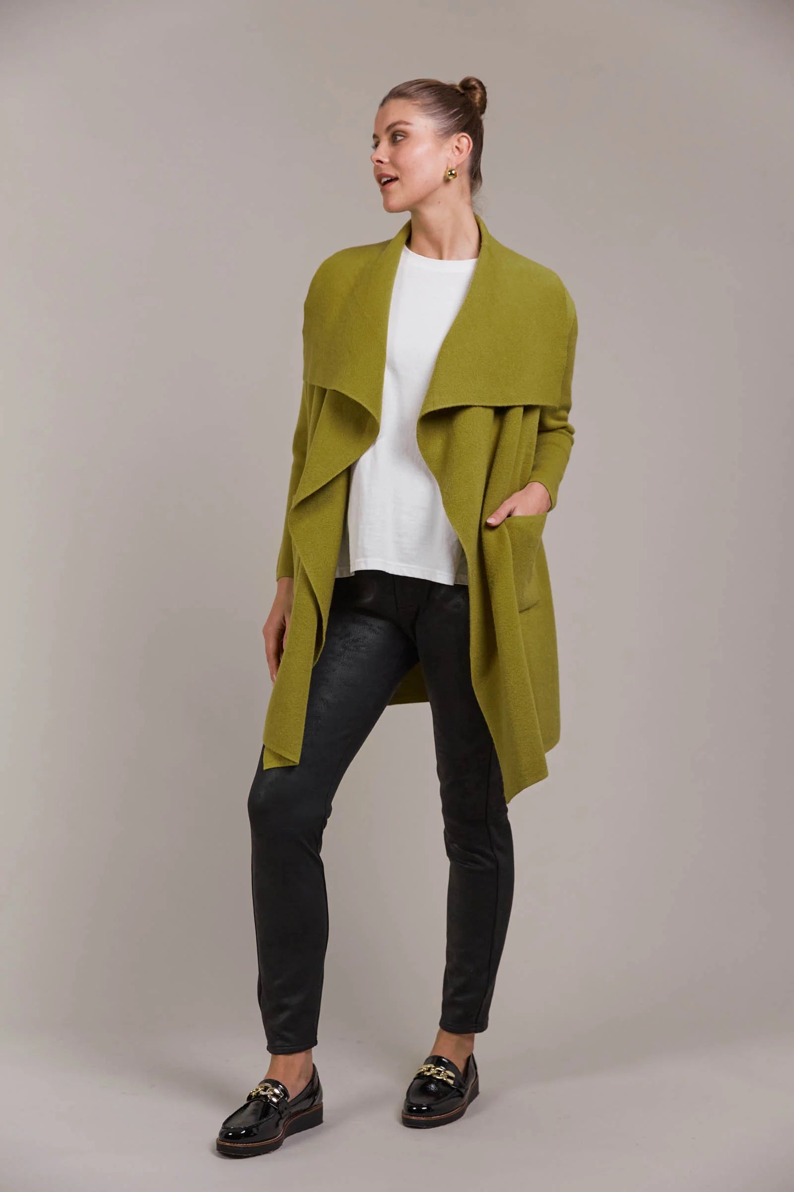 EB&IVE Palmer Relaxed Cardigan CHARTREUSE