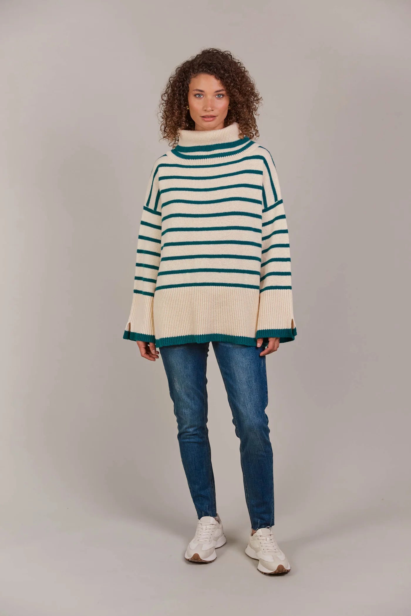 EB&IVE Katana Roll Neck Knit TEAL