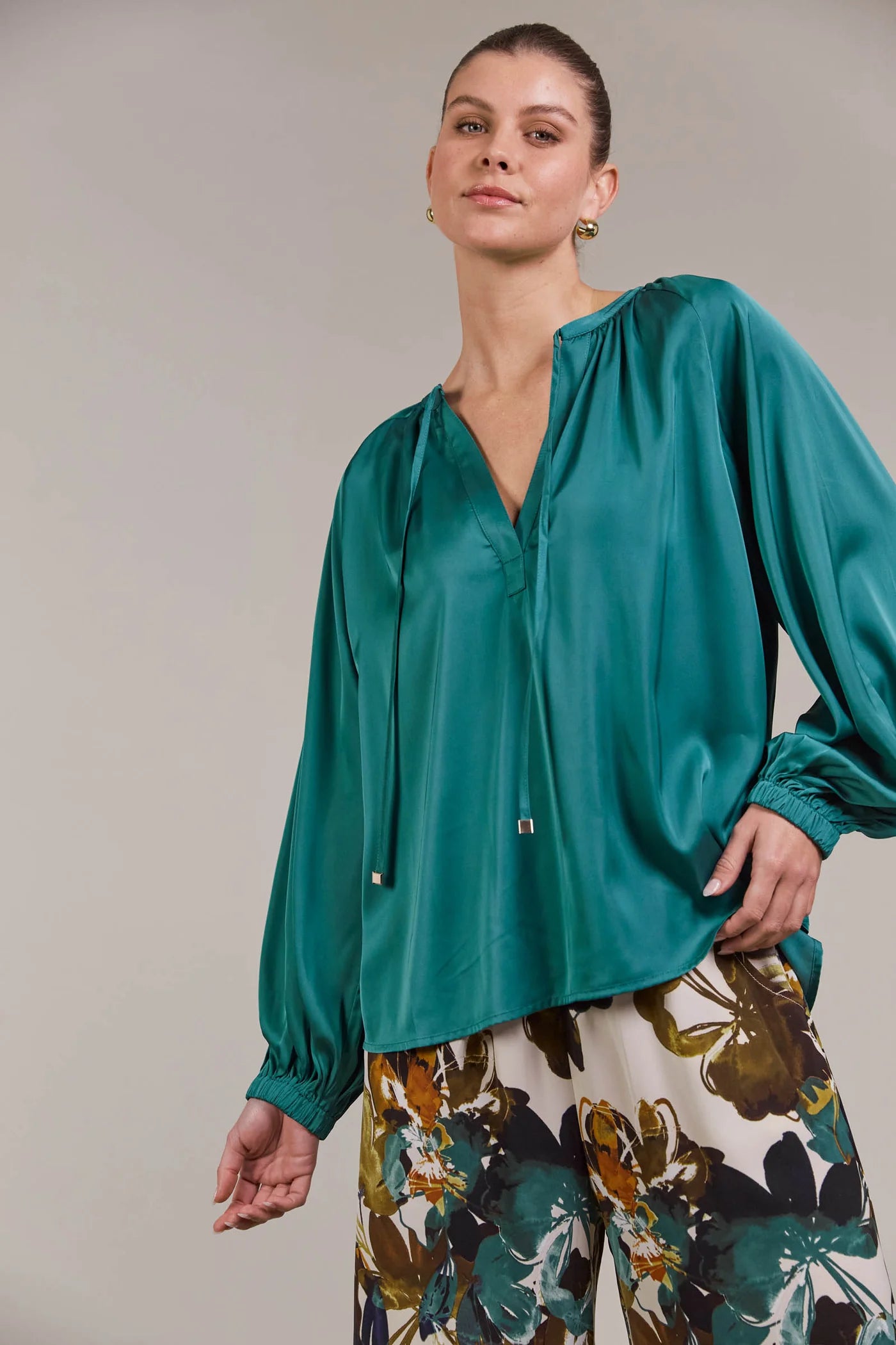 EB&IVE Ivy Blouse TEAL