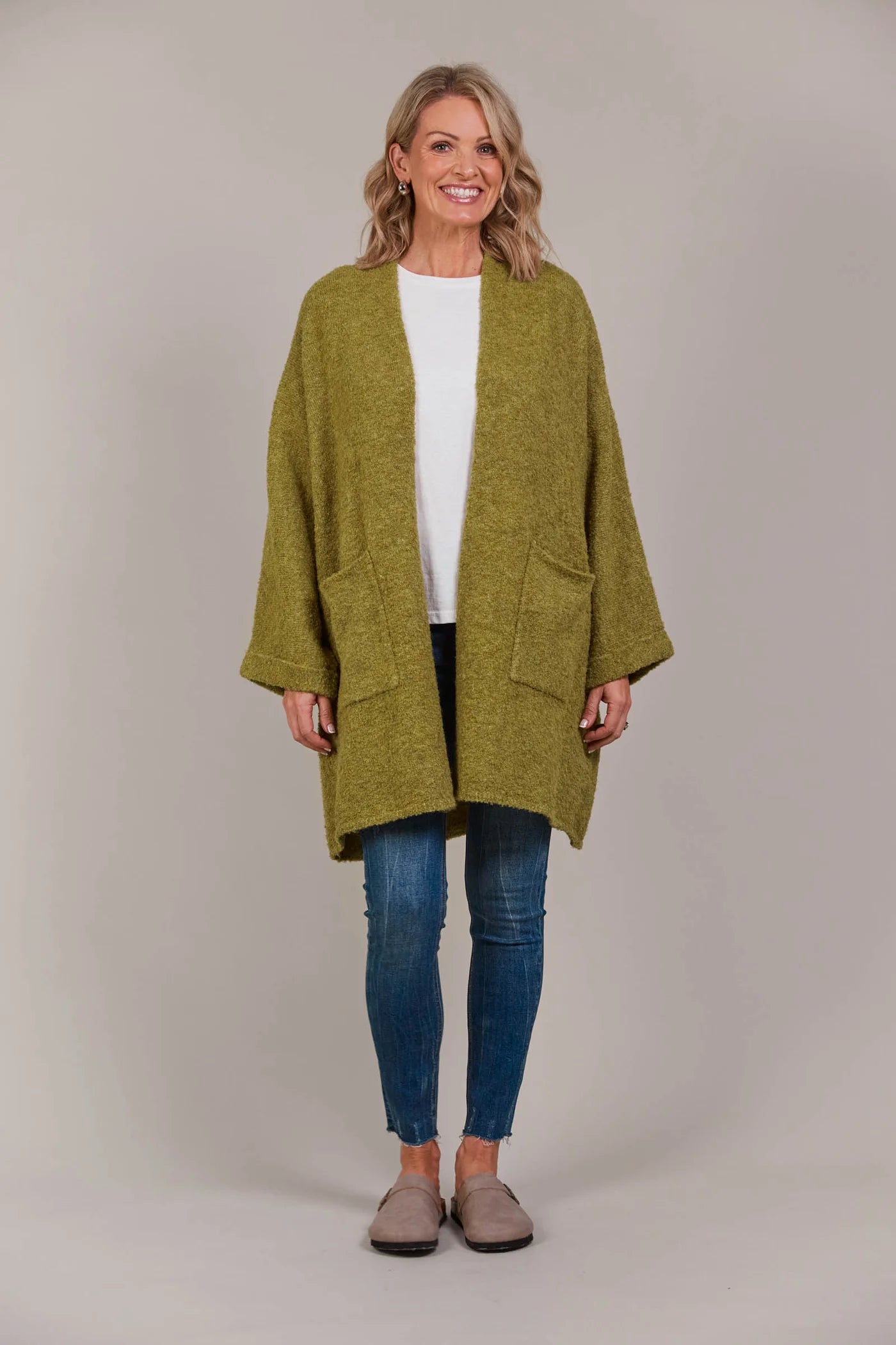 EB&IVE Folie Relaxed Cardigan CHARTREUSE