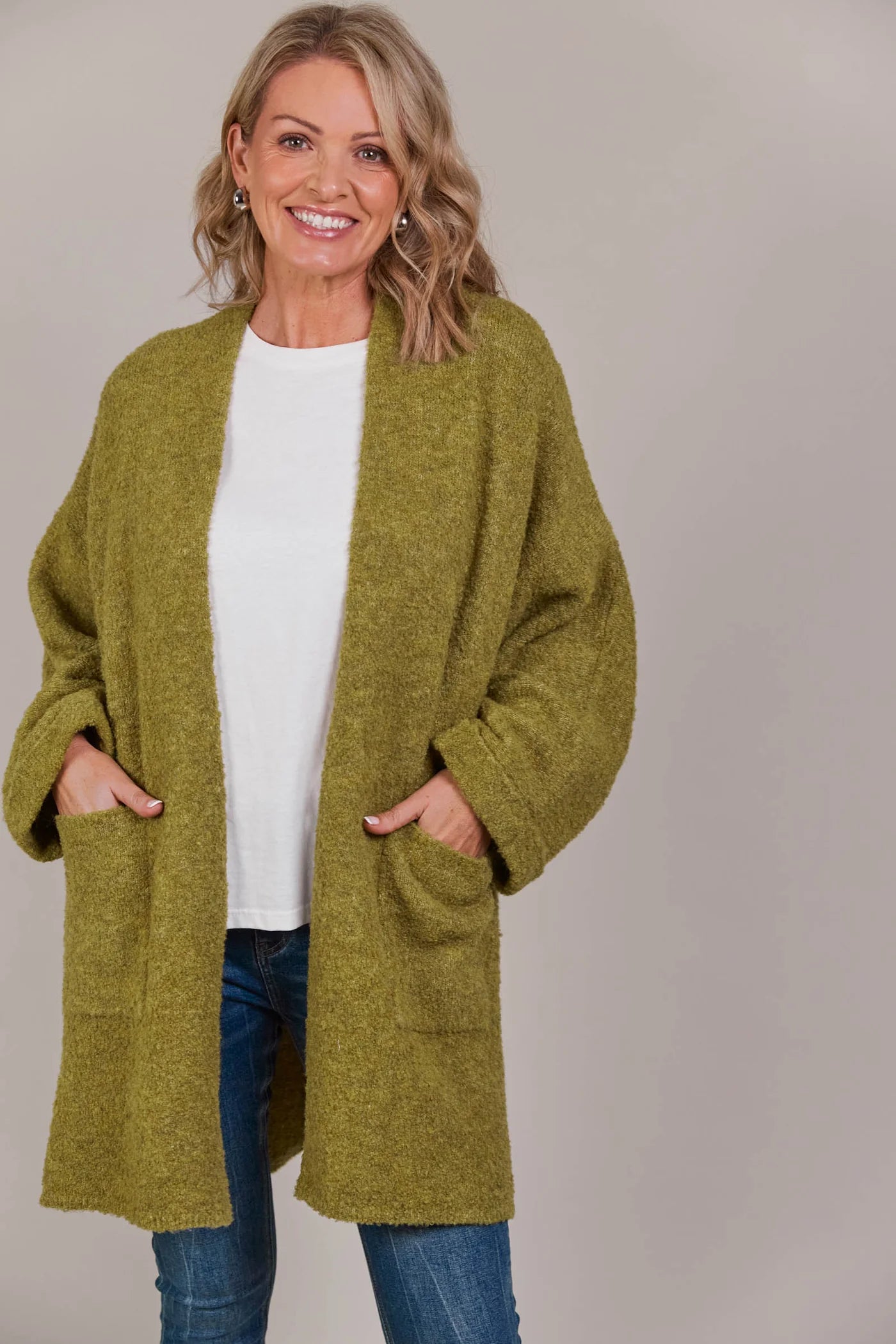 EB&IVE Folie Relaxed Cardigan CHARTREUSE