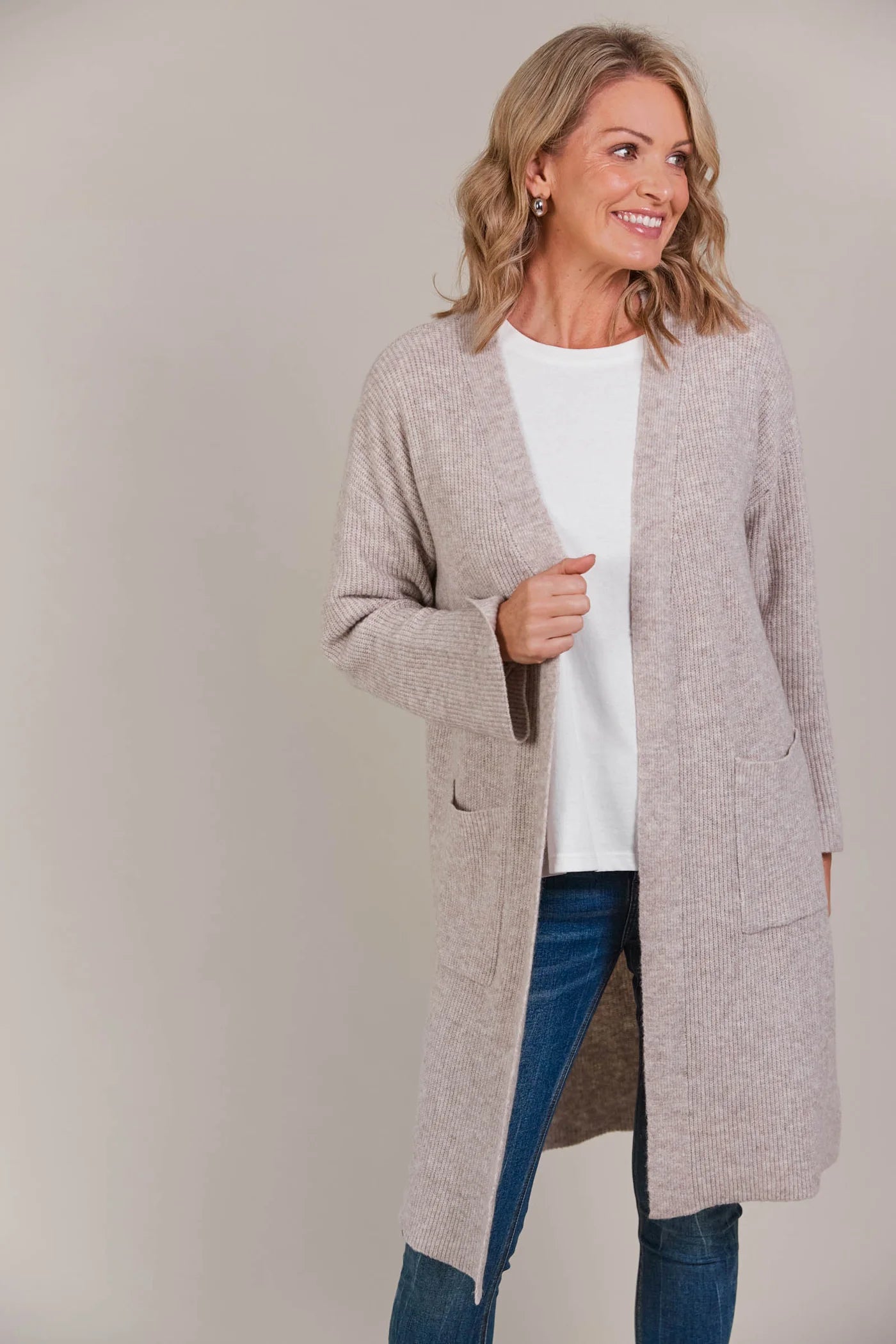 EB&IVE Merano Oversize Cardigan FLAX