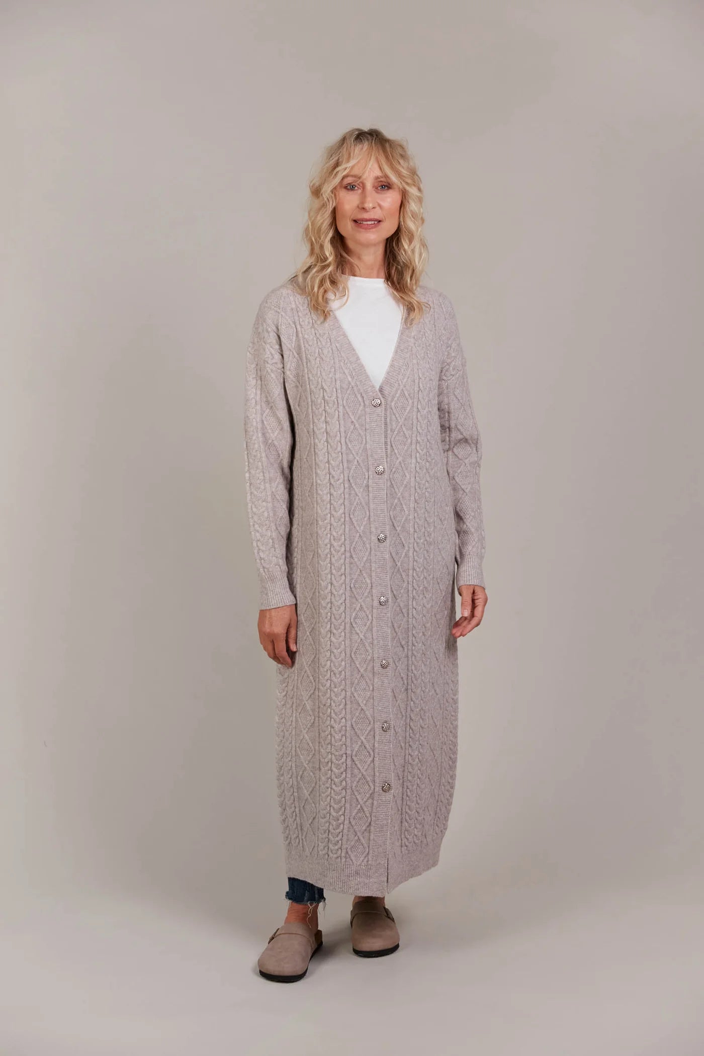 EB&IVE Merano Maxi Cardigan FLAX