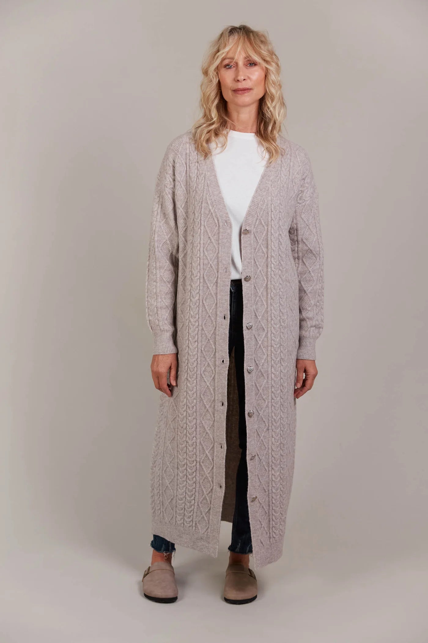 EB&IVE Merano Maxi Cardigan FLAX