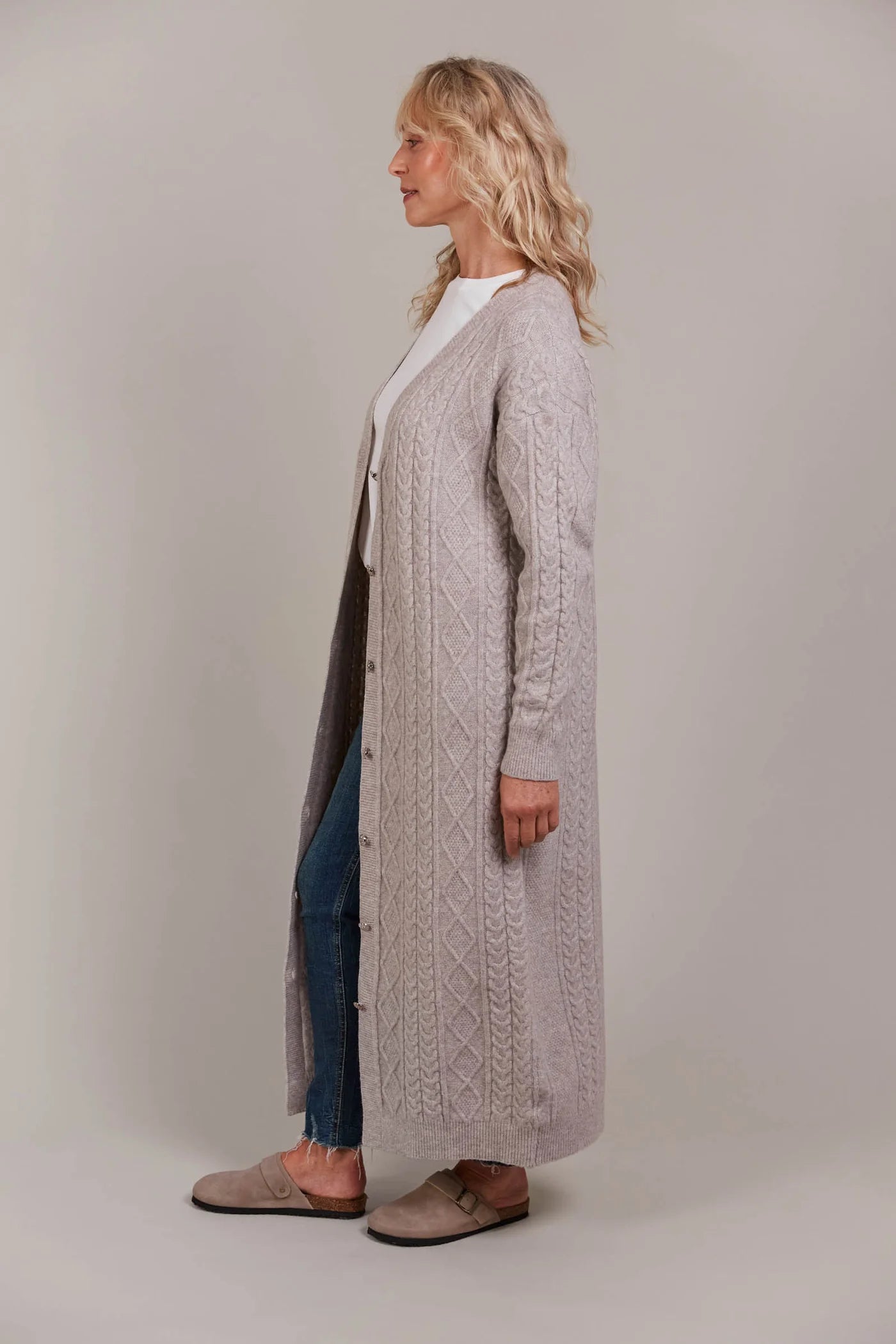 EB&IVE Merano Maxi Cardigan FLAX