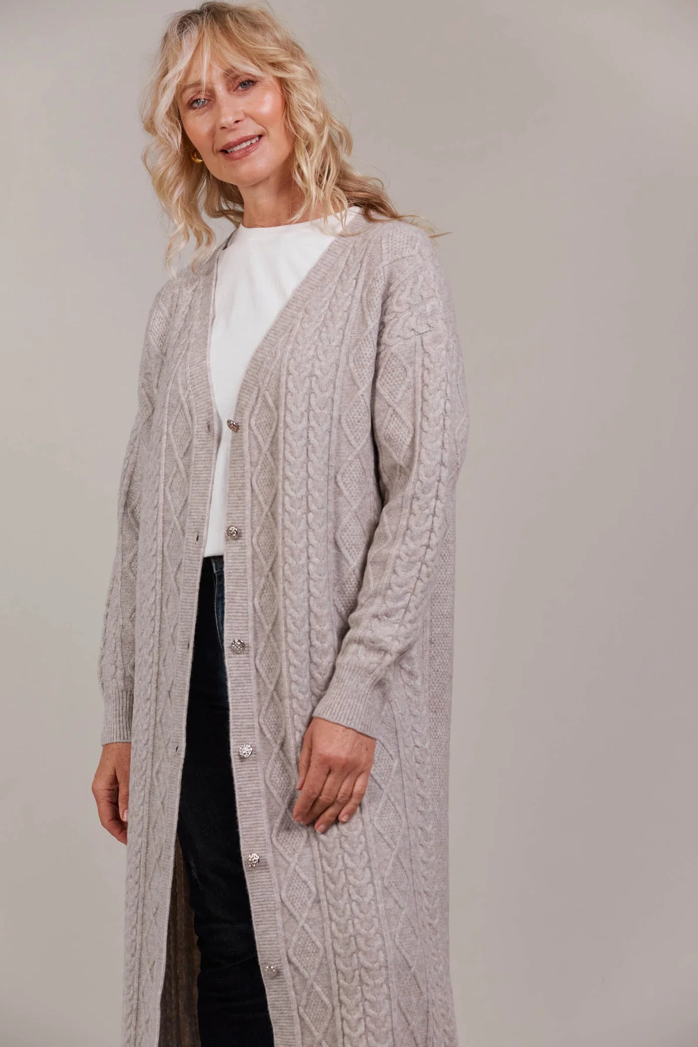 EB&IVE Merano Maxi Cardigan FLAX