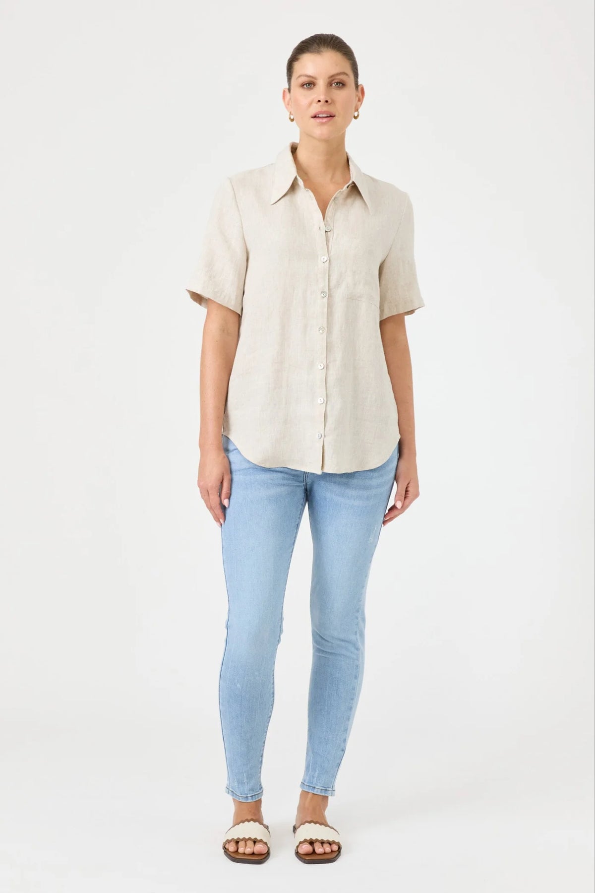 EB & IVE Studio Short Sleeve Shirt DUNE