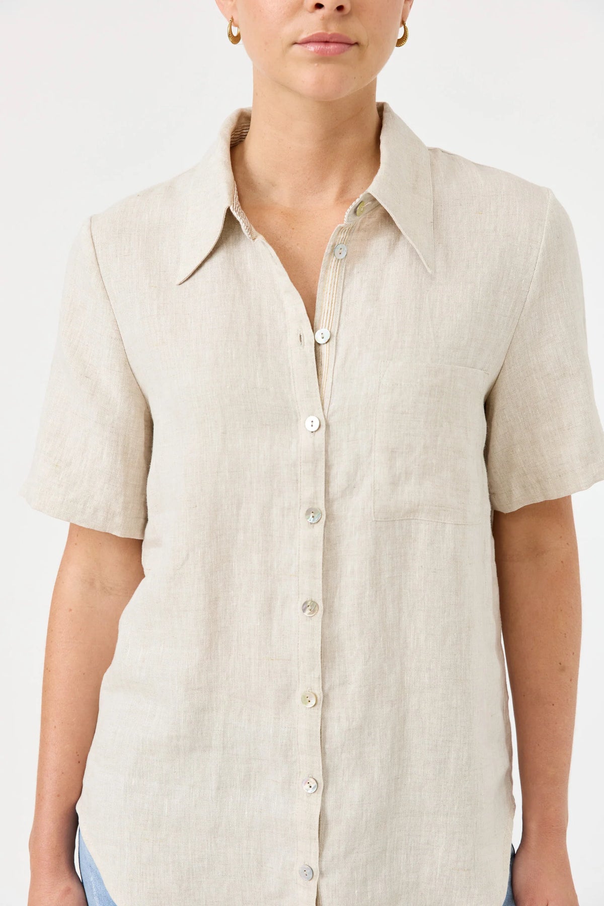 EB & IVE Studio Short Sleeve Shirt DUNE