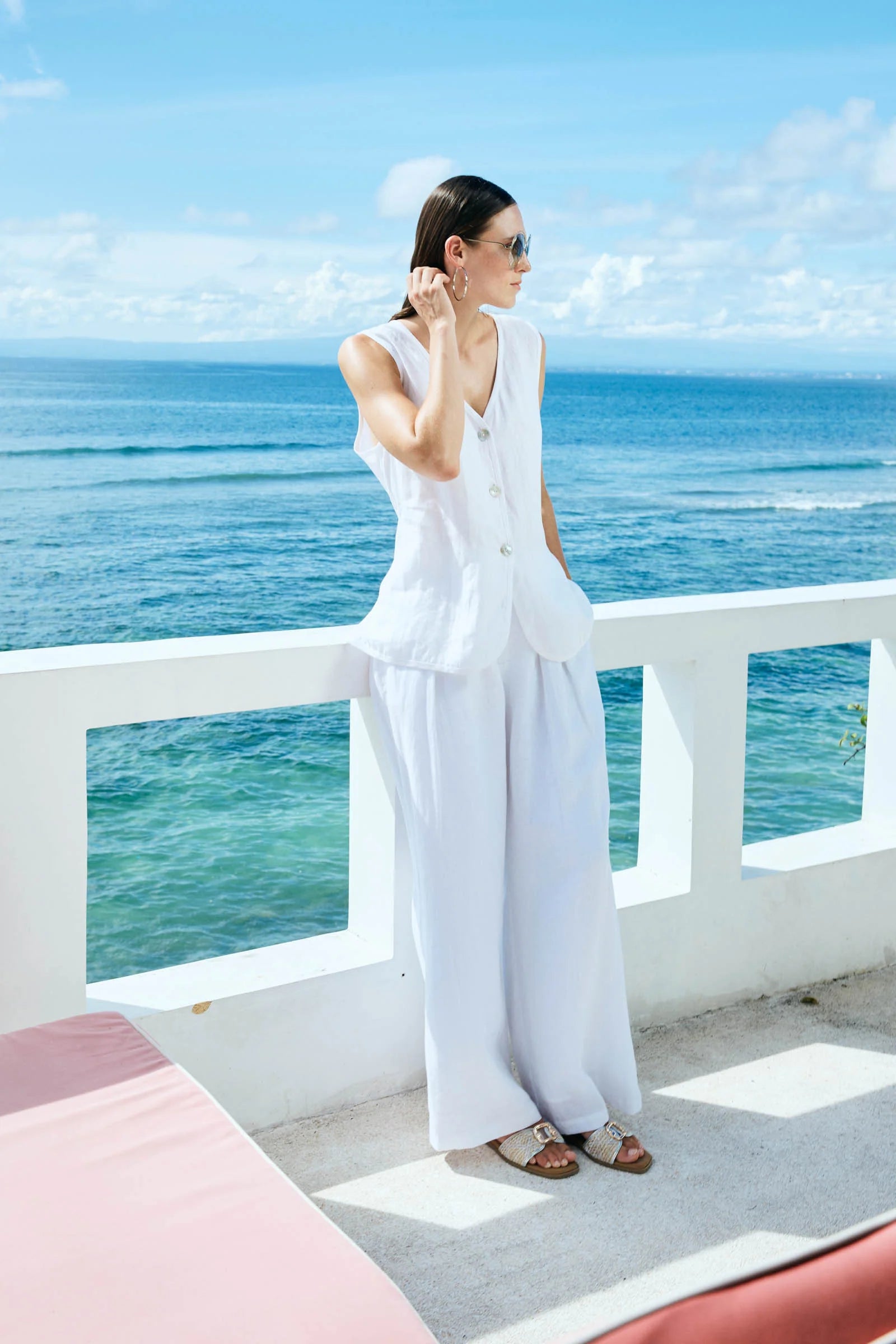 EB & IVE Miramar Palazzo Pant WHITE