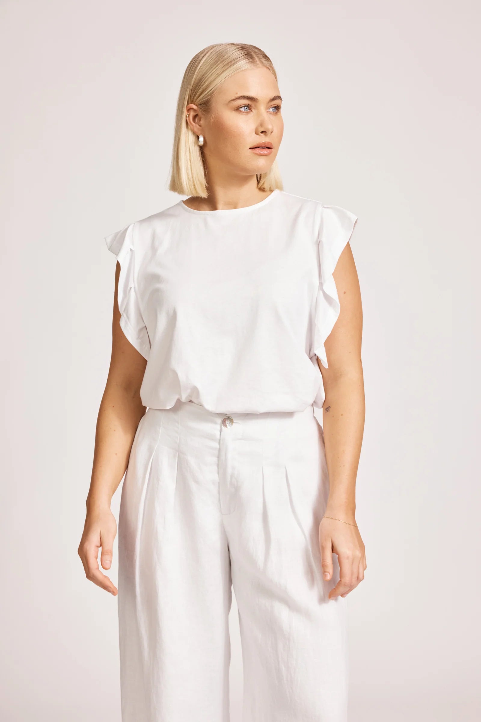 EB & IVE Miramar Palazzo Pant WHITE