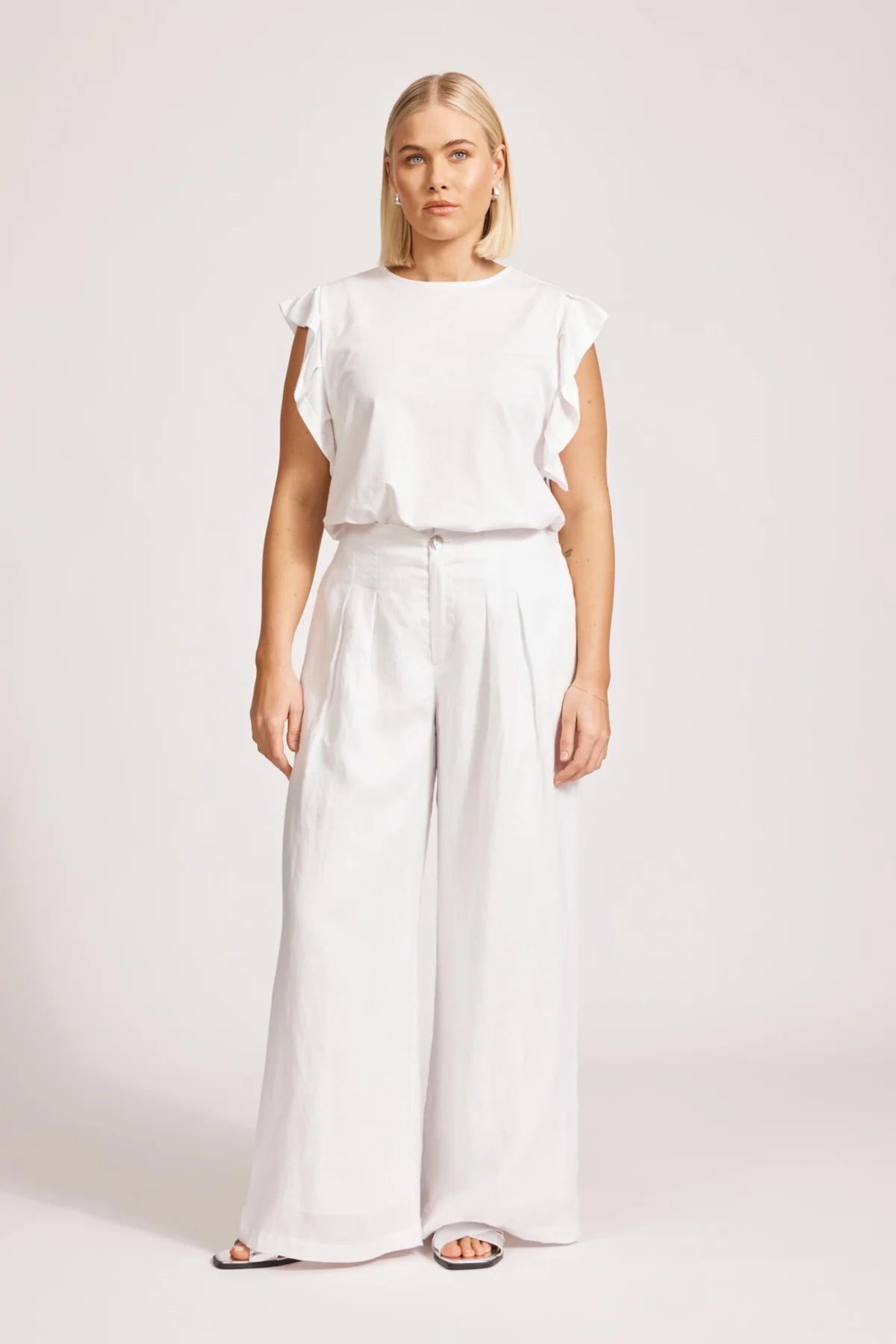 EB & IVE Miramar Palazzo Pant WHITE