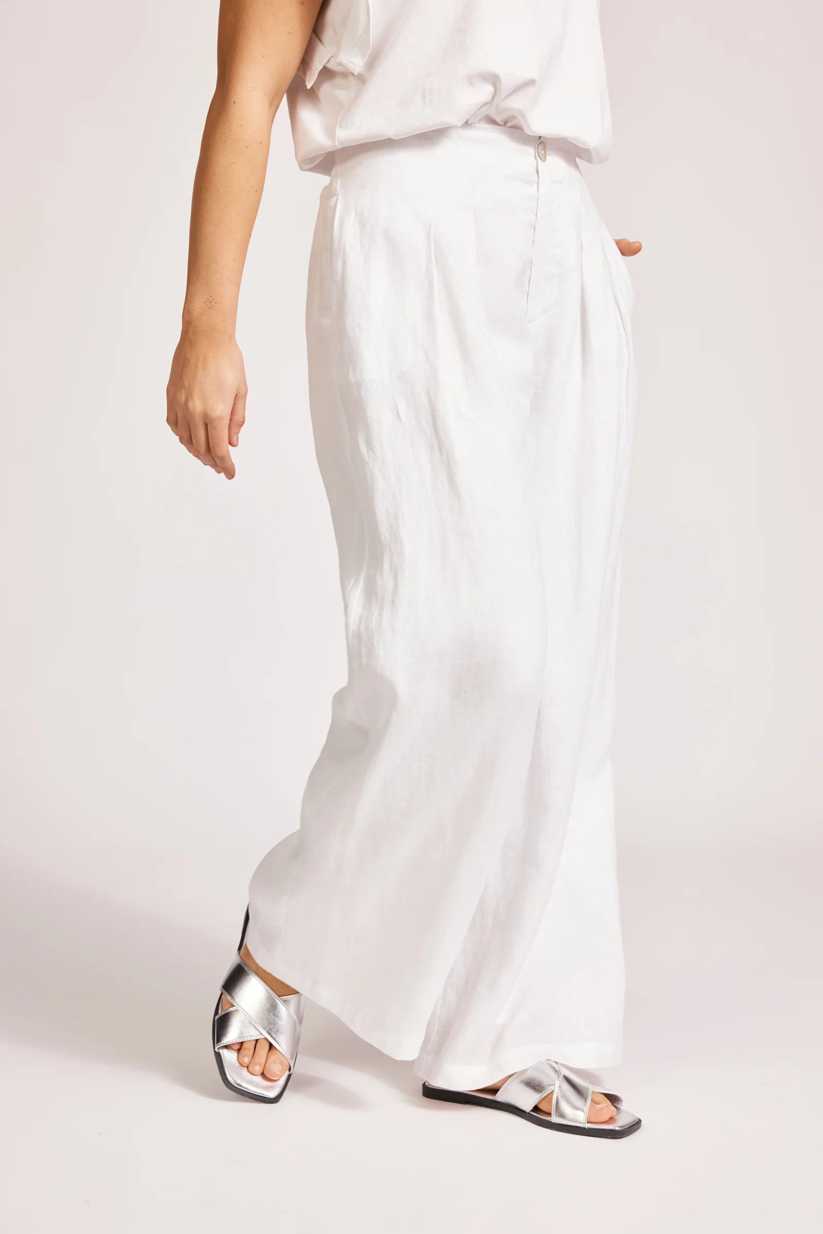 EB & IVE Miramar Palazzo Pant WHITE