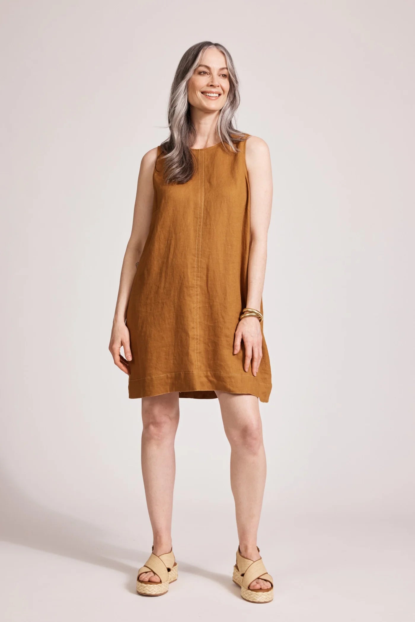 EB & IVE Miramar Tank Dress CARAMEL