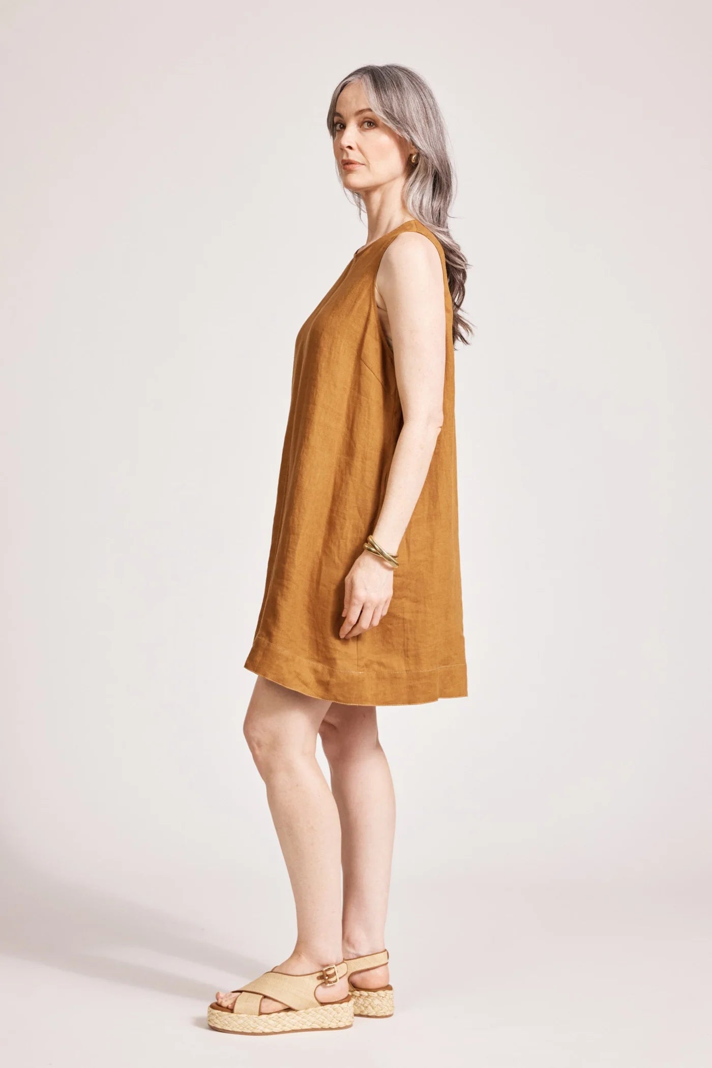 EB & IVE Miramar Tank Dress CARAMEL
