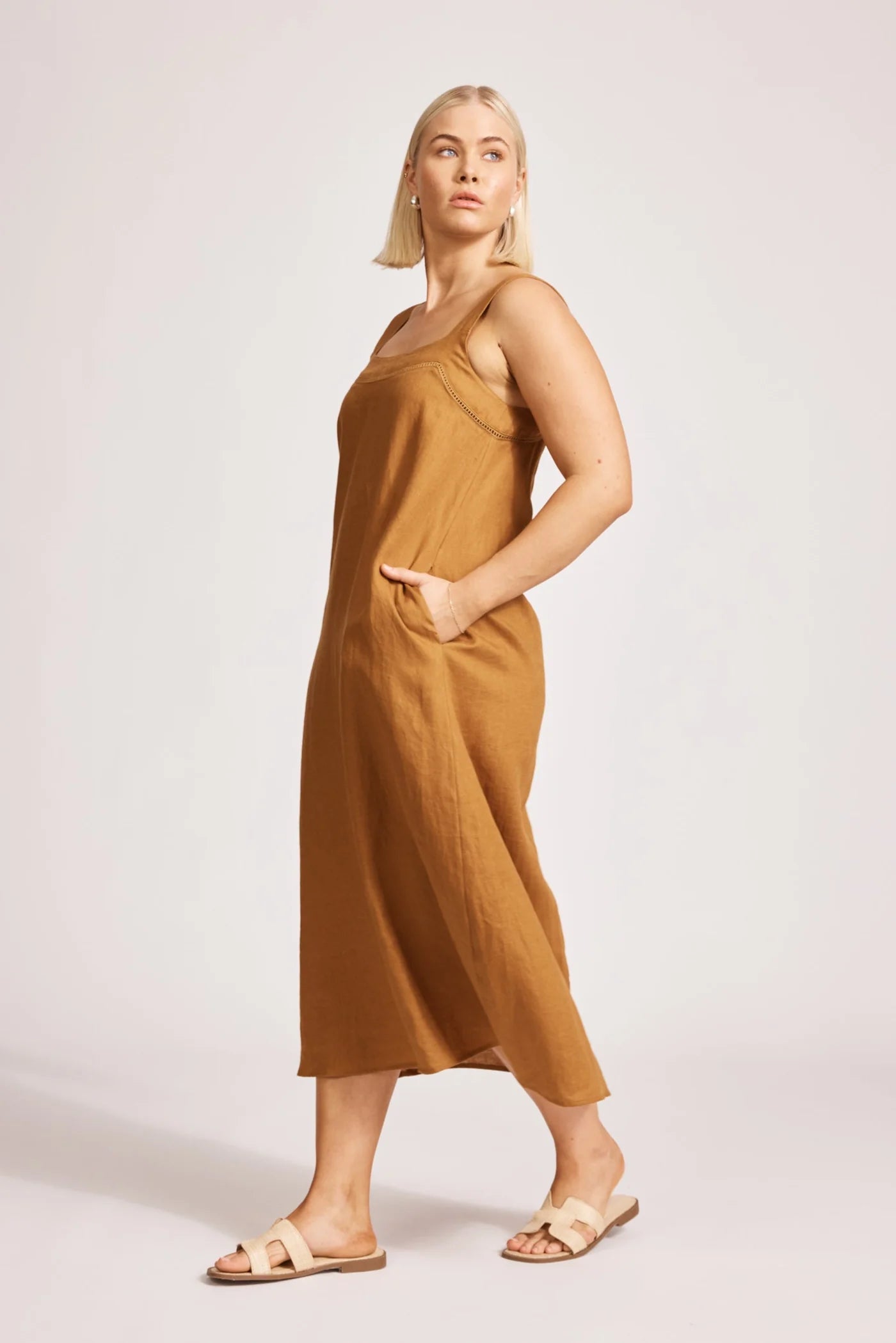 EB & IVE Miramar Tank Maxi Dress CARAMEL