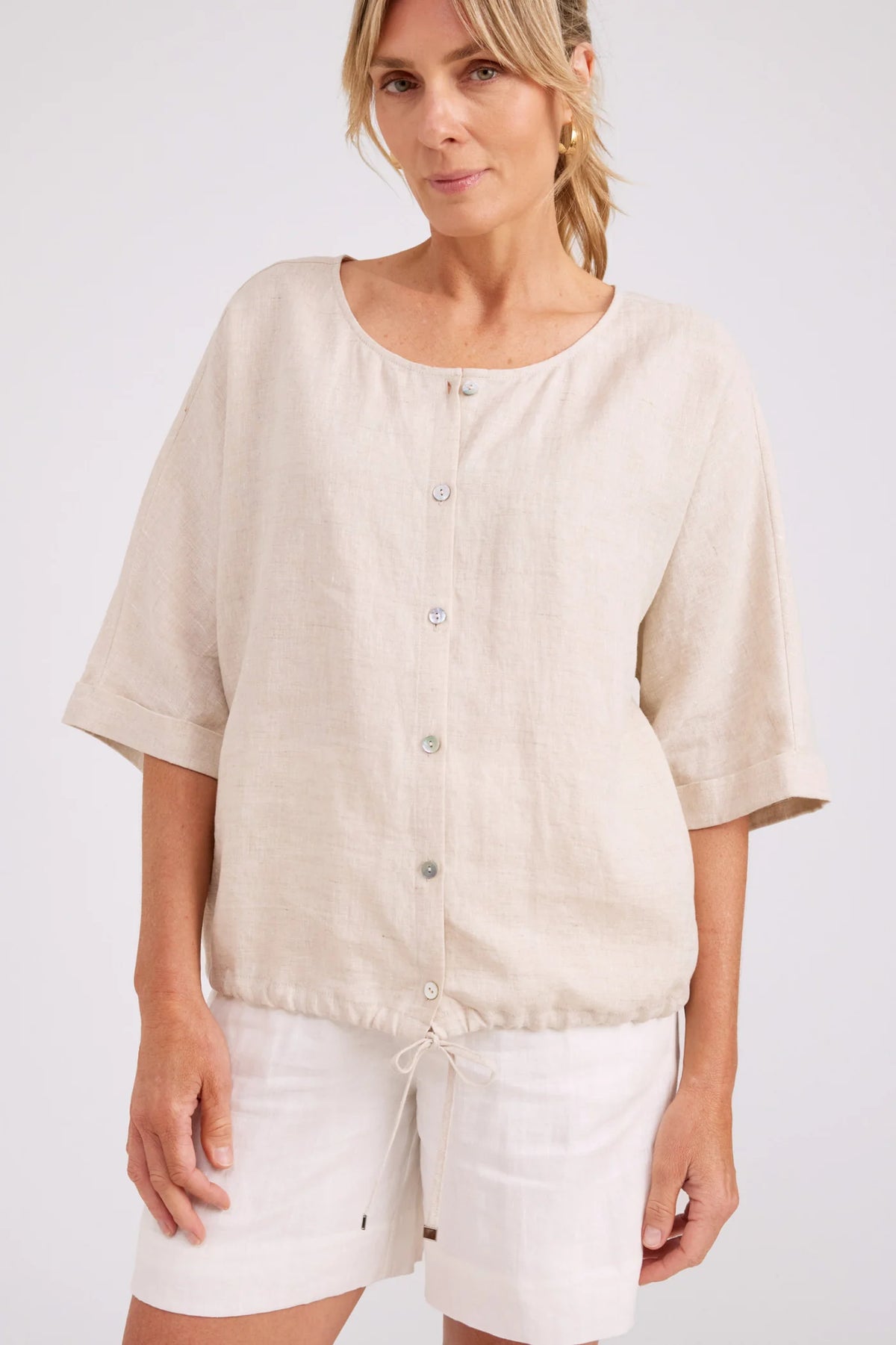 EB & IVE Studio Button Top / Jacket TUSK