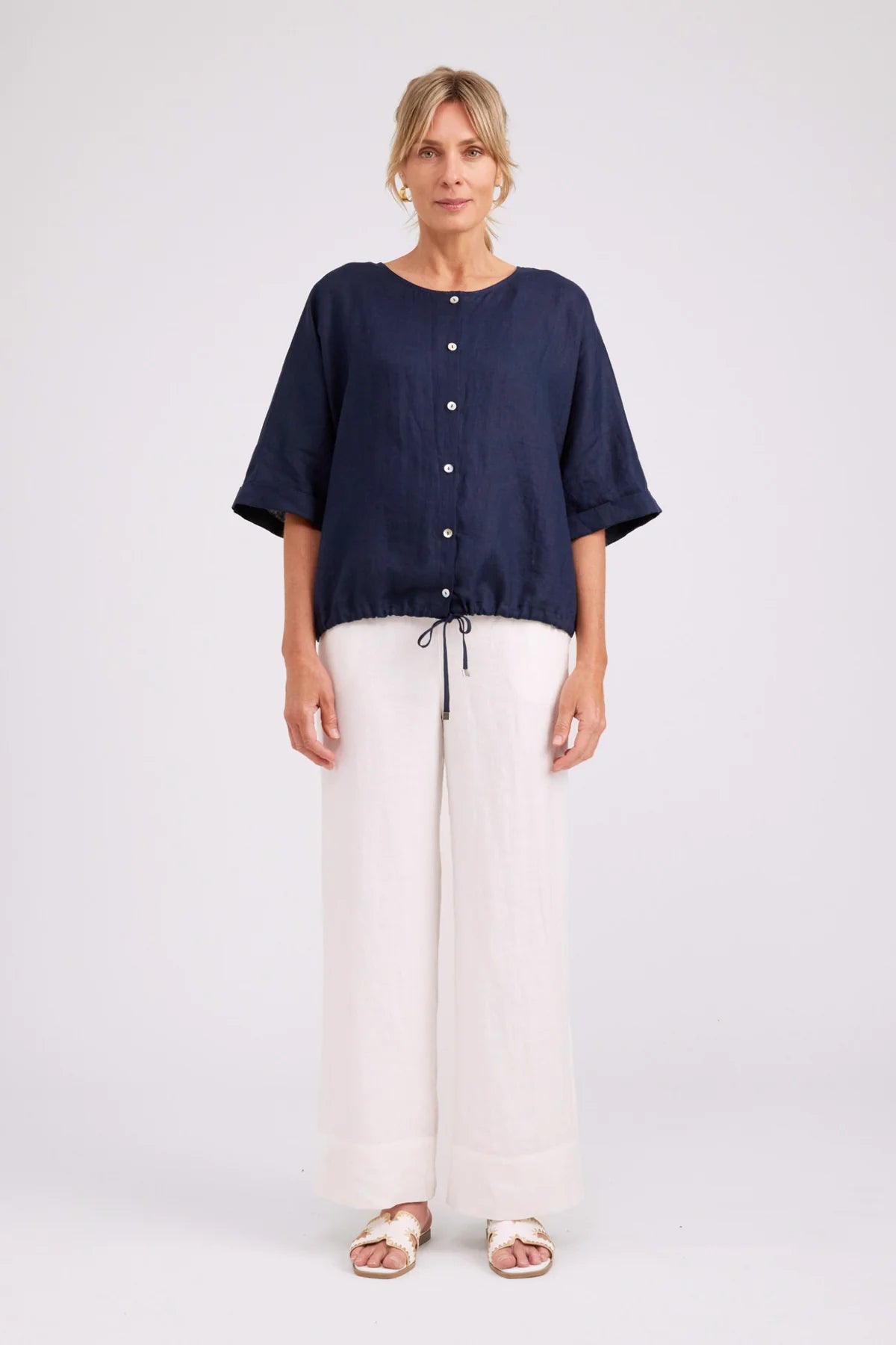EB & IVE Studio Button Top / Jacket NAVY
