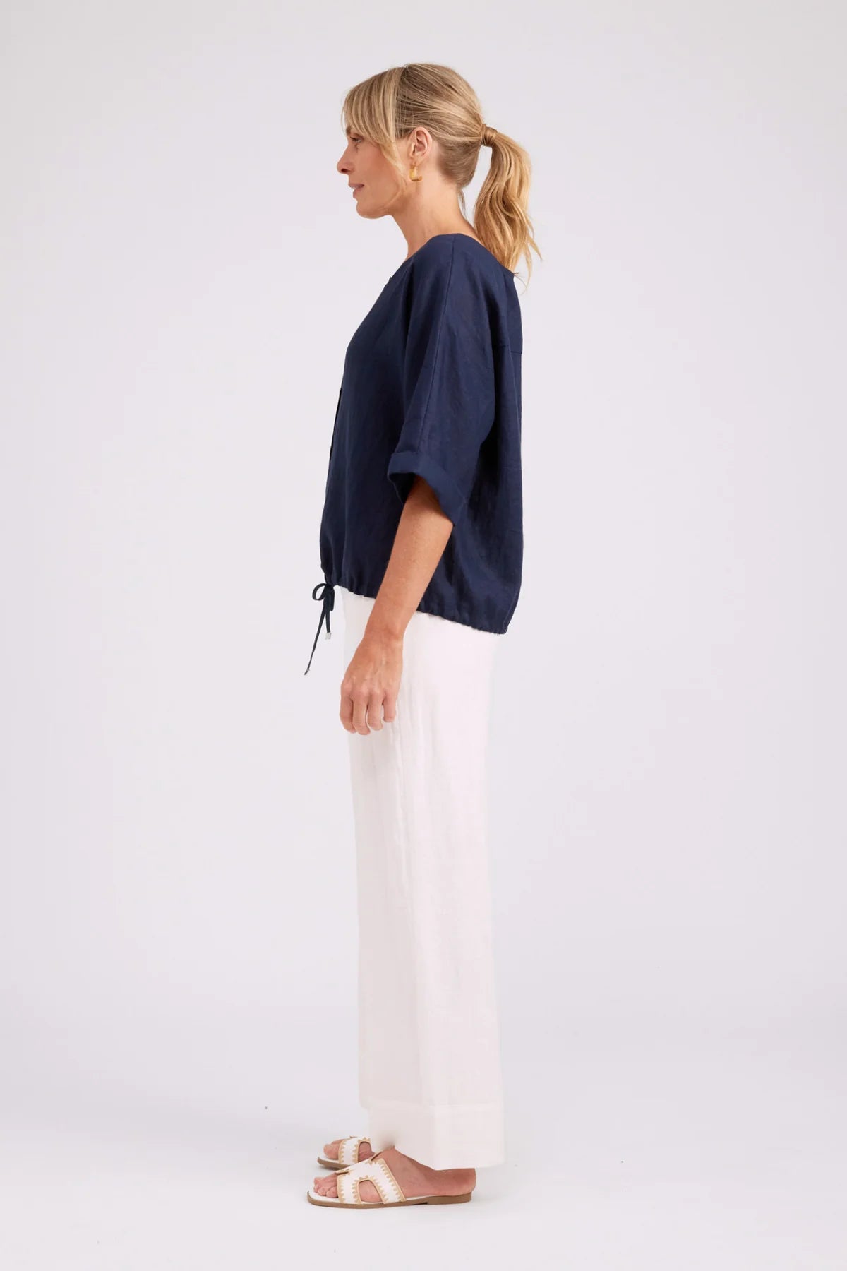 EB & IVE Studio Button Top / Jacket NAVY