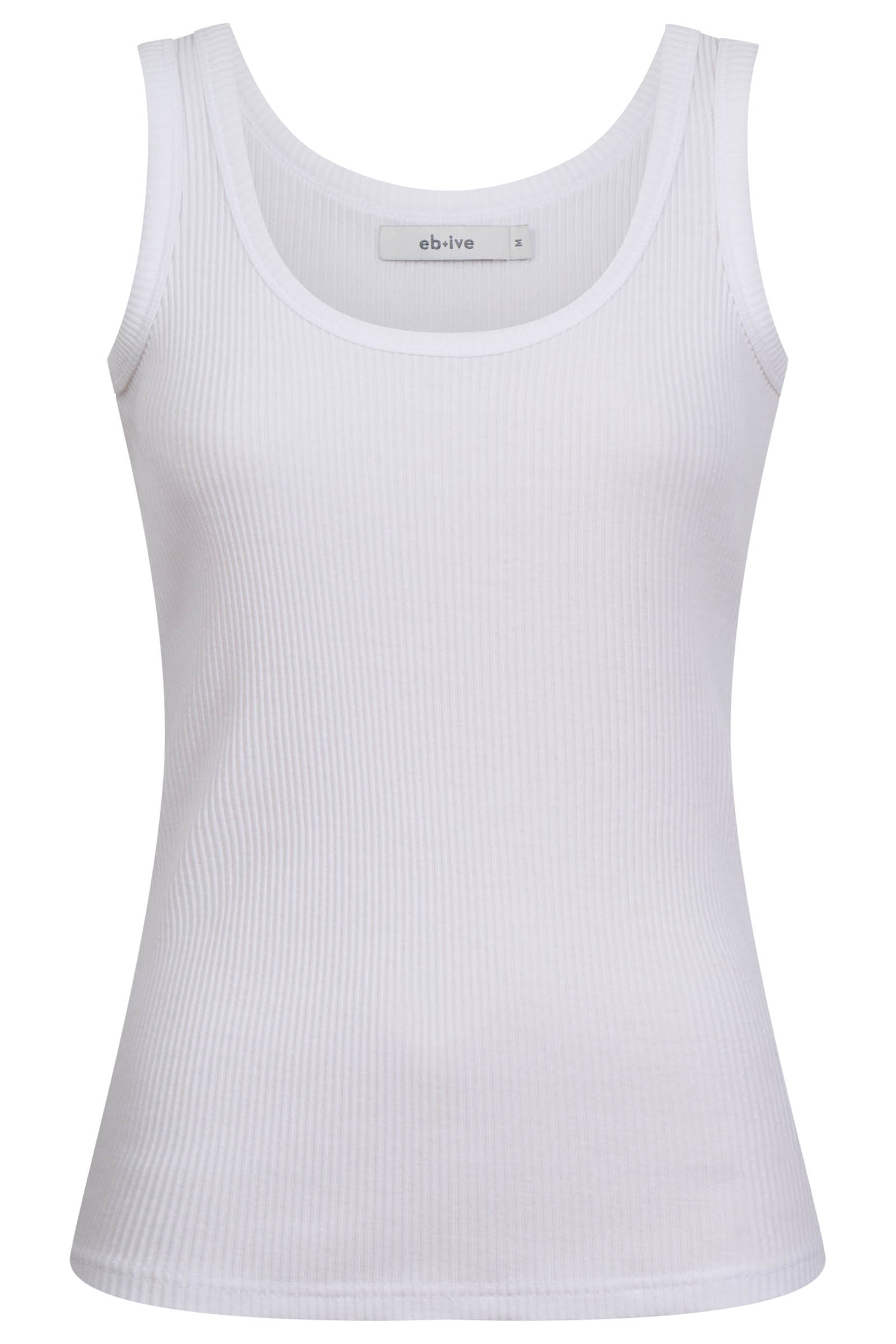 EB & IVE Studio Ribbed Tank WHITE