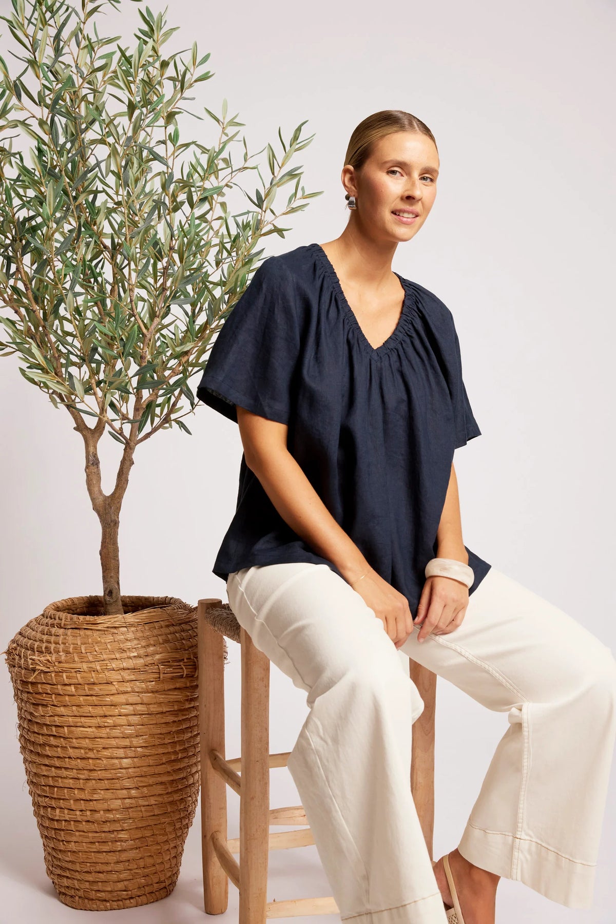 EB & IVE Cove Relaxed Top INDIGO