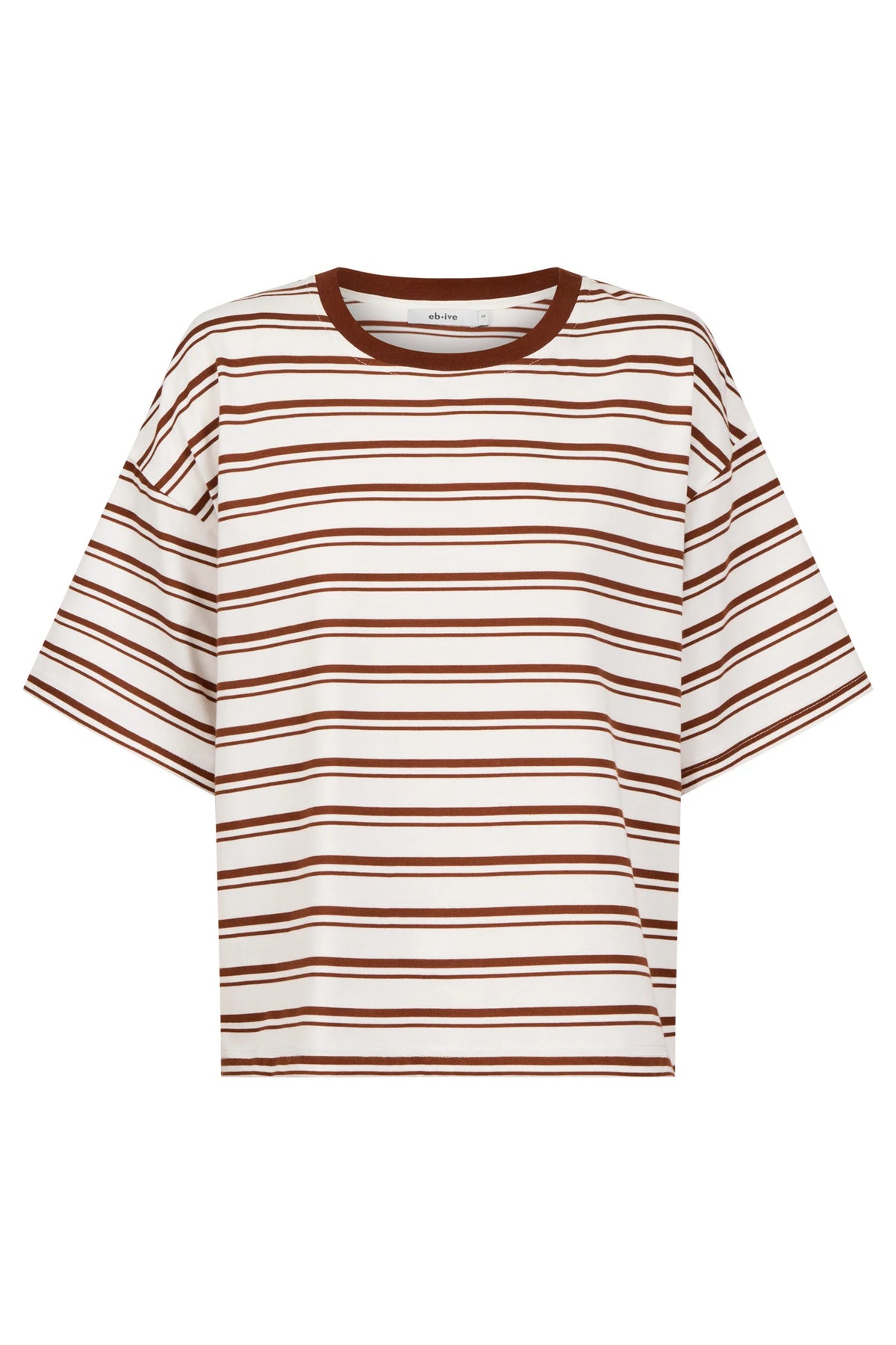 EB & IVE Paloma Stripe Tshirt DUNE/WHITE