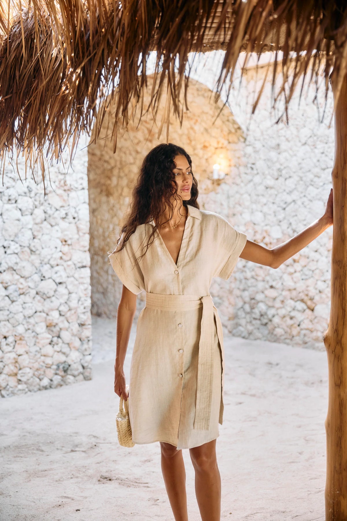 EB & IVE Maris Shirt Dress TUSK