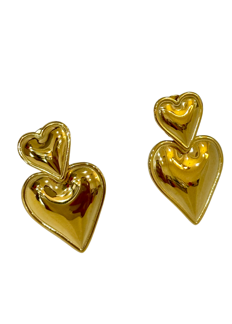 Heart Heart Earrings GOLD