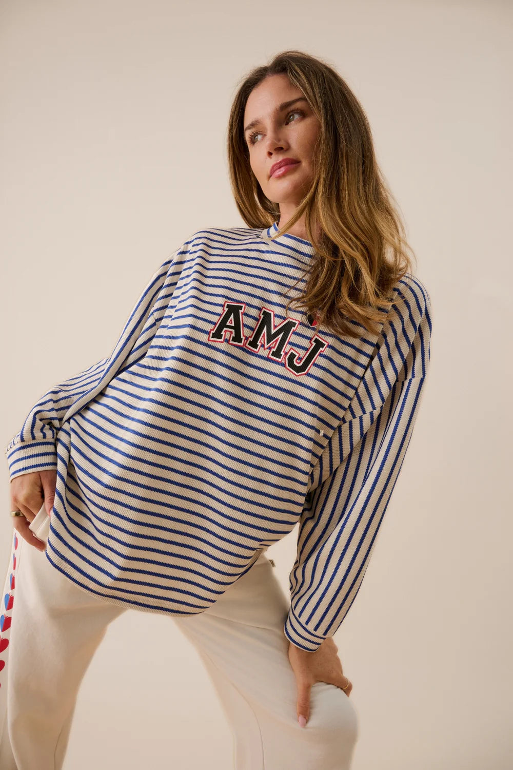 ARAMINTA JAMES Waffle Long Sleeve Top DARK NAVY