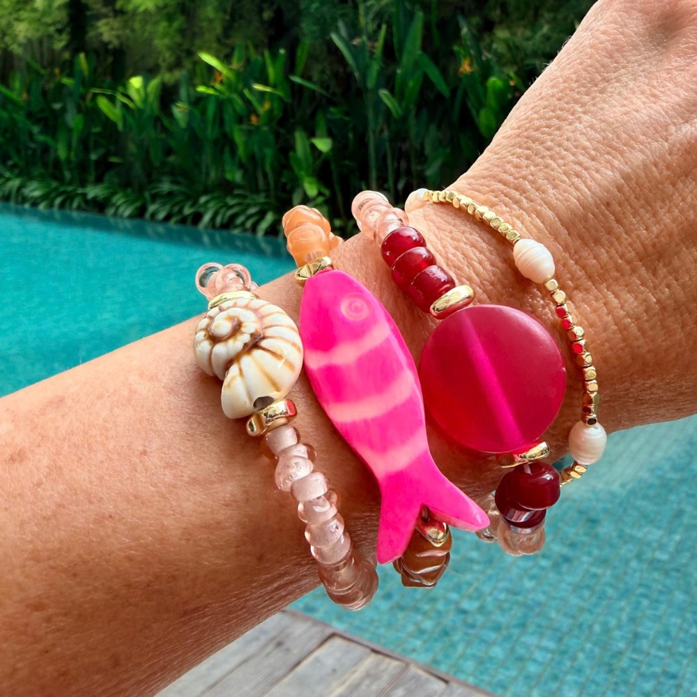 HEI TAI Fortune Bracelet NEON PINK FISH