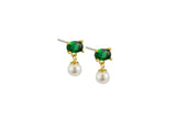 Tiger Tree Princess Emerald Pearl Earrings