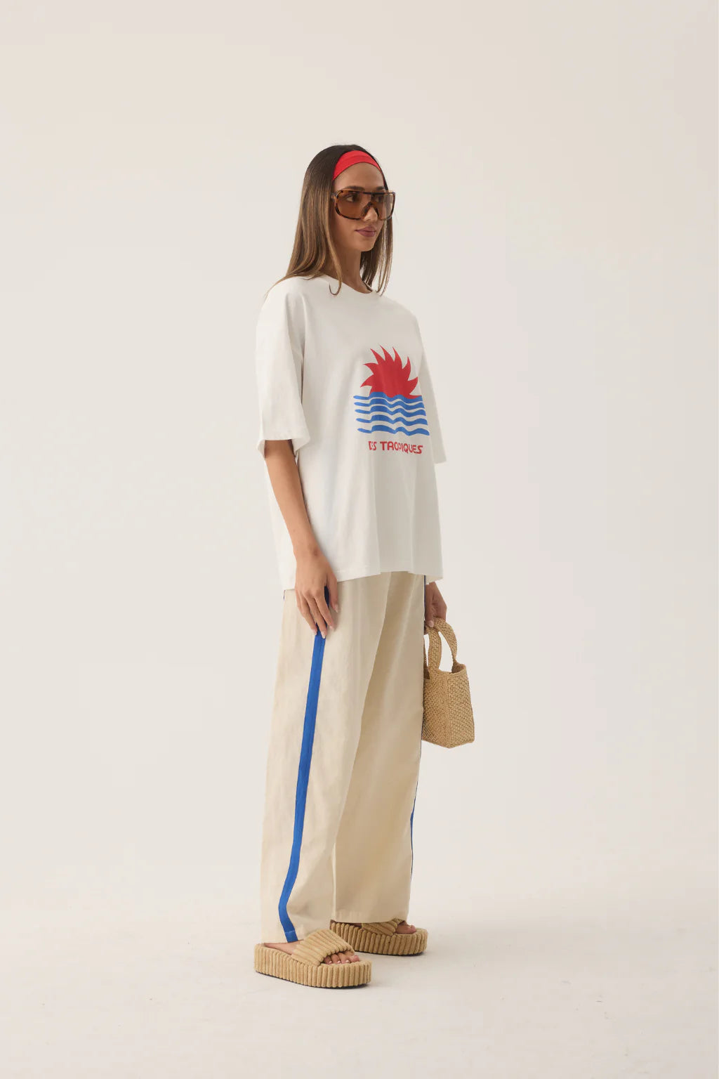 ARAMINTA Tropiques Oversized Tee WARM WHITE
