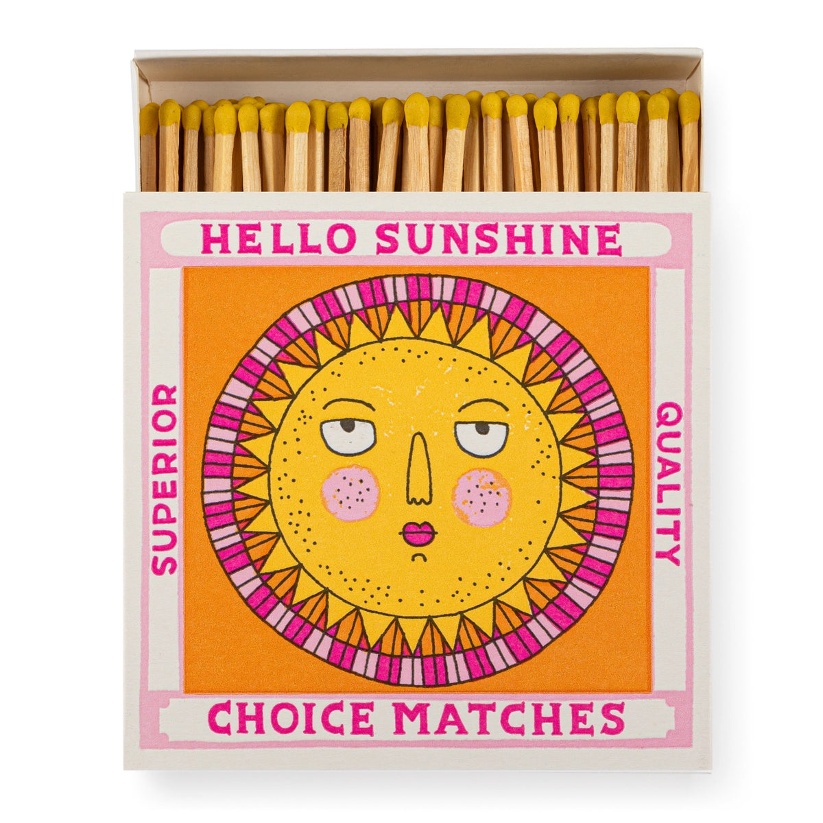ARCHIVIST Square Box Matches HELLO SUNSHINE