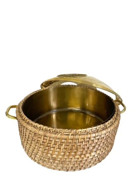 ST BARTS Rattan & Brass Champagne Bucket