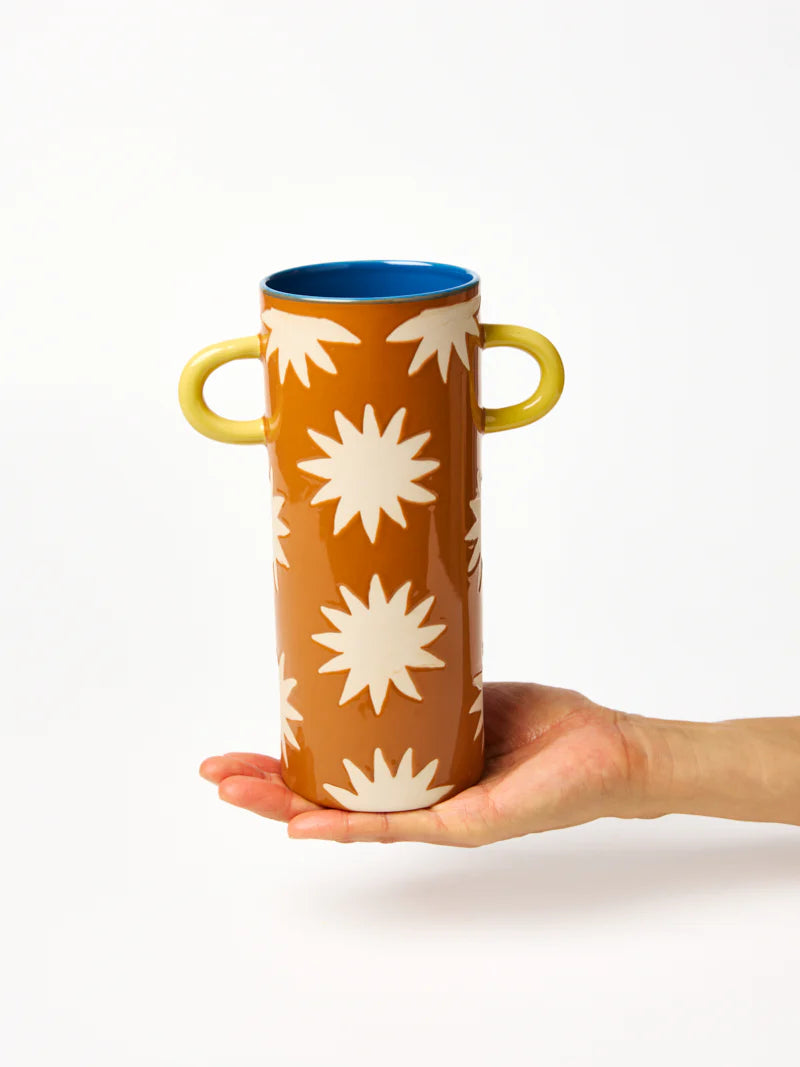 JONES & CO Griffe Tall Vase MUSTARD STAR